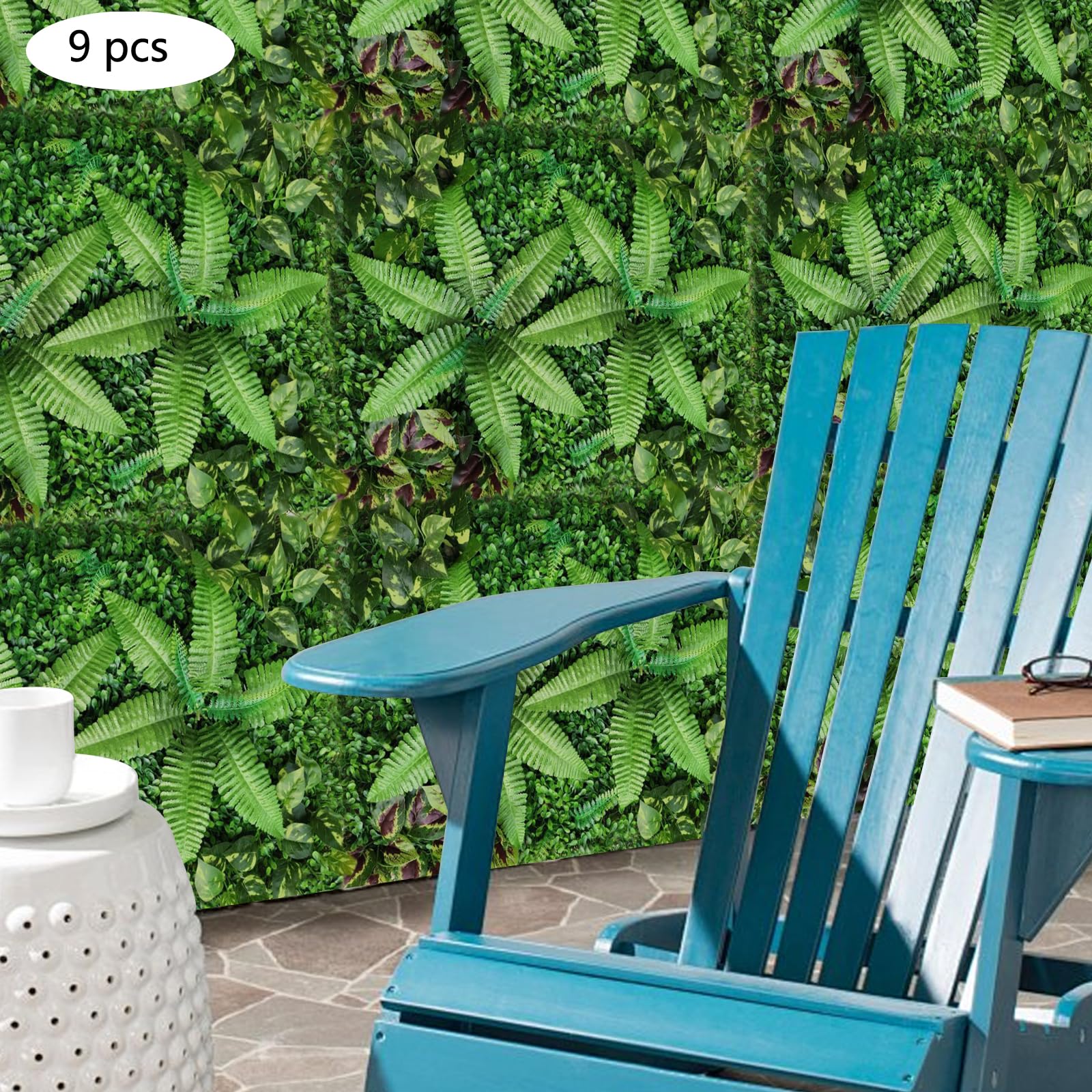 9 pezzi pianta artificiale rettangolare griglia cava siepe artificiale pannelli murali 60x40cm interni/esterno parete vegetale artificiale per patio, portico, schermo intimo