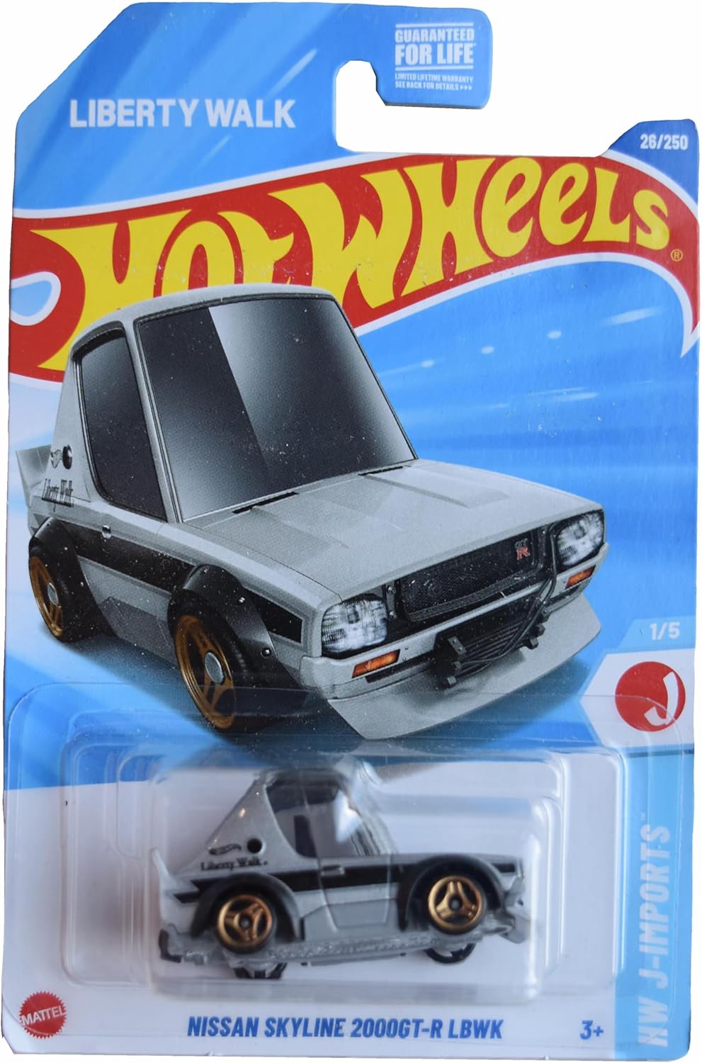 Hot Wheels Nissan Skyline 200GT-R LBWK, HW J-Imports 1/5 [Silver/Black] 26/250
