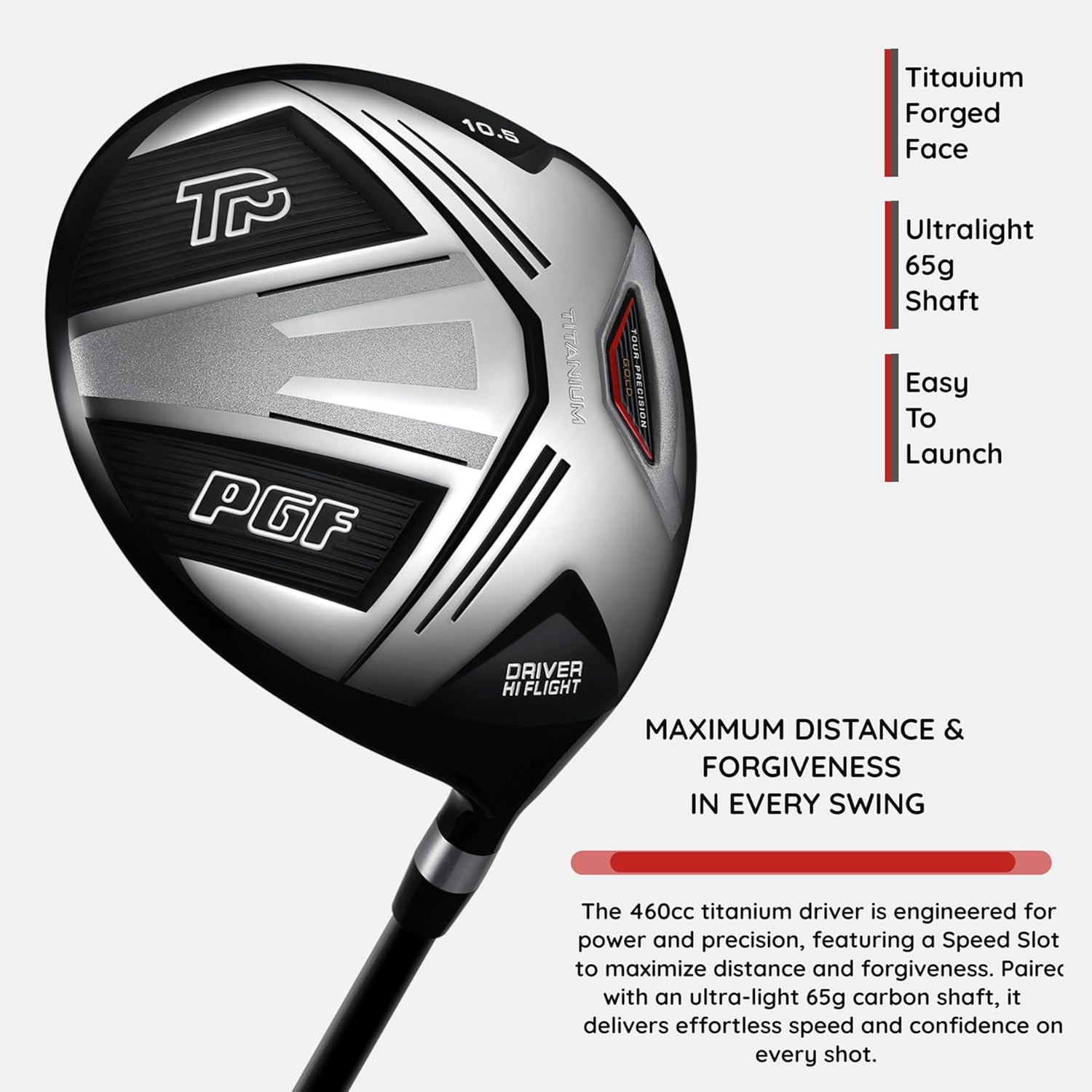 PGF Labs Gold TP BG-77 Complete Golf Club Package Set for Men & Women [14-Pieces] [Flex: Regular]