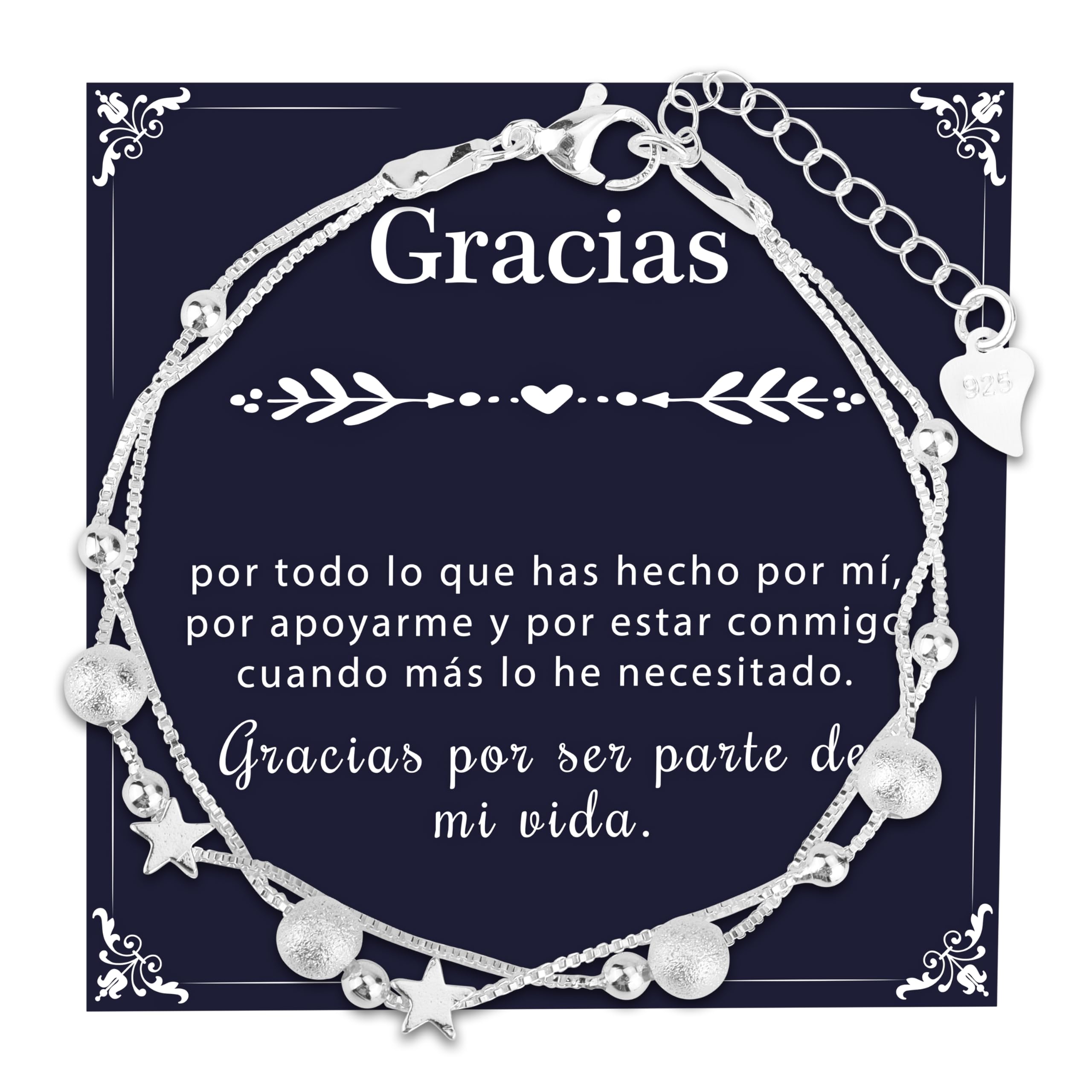 Rebundex Pulsera Plata Regalos Originales para Mujer Pulseras Regalos para Mujer Cumpleaños Navidad Día de San Valentín Madre Mama Amiga Novia