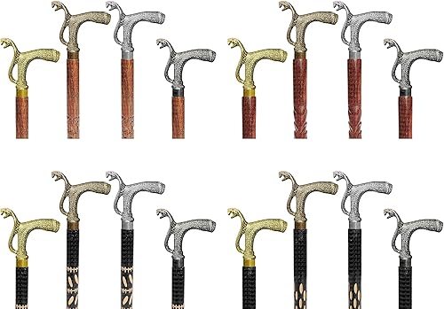 Miniatura 6 de AANauticals - Bastón de madera para hombres y mujeres cabeza de serpiente vintage hecho a mano personalizado y plegable 12 bastones para caminar