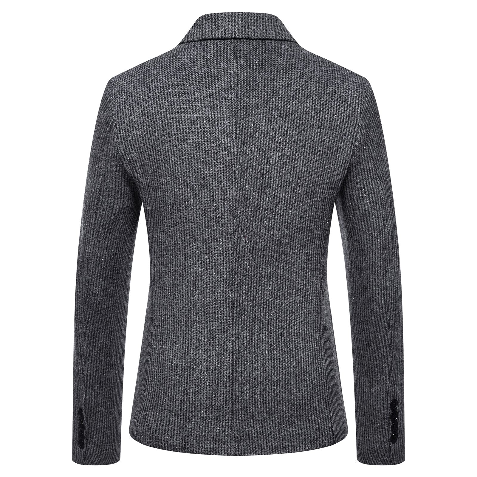 Blazer Slim Fit Tweed Giacca sportiva da uomo, elegante giacca da lavoro invernale per il tempo libero, con risvolto smoking