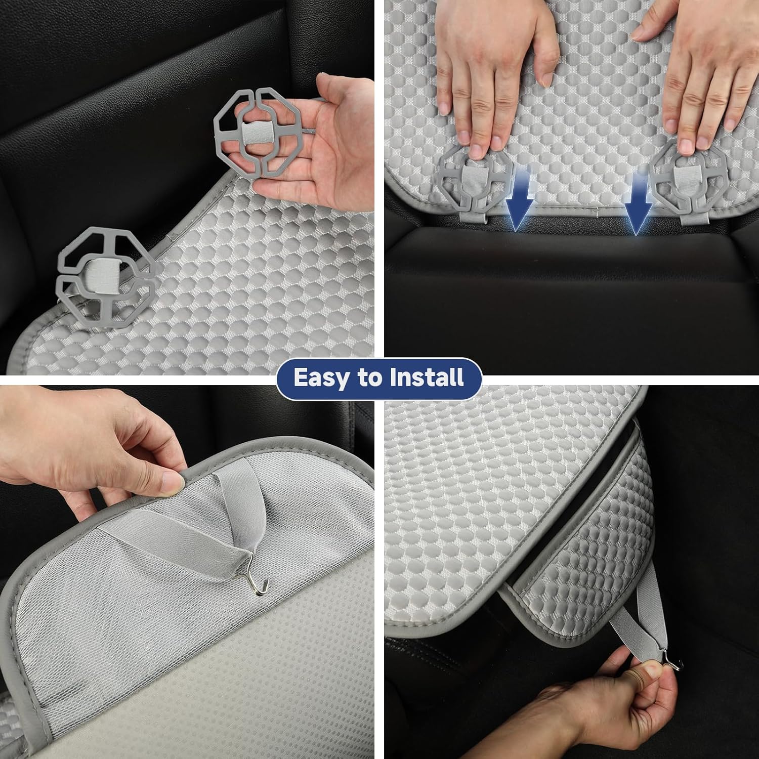 West Llama Car Seat Covers for Summer,Ice Silk Bottom Seat Covers for Cars Include 2 Piece Front Driver Seat Pad Mat Universal Fits 90% SUVs,Cars,Sedans(2Piece-Gray)