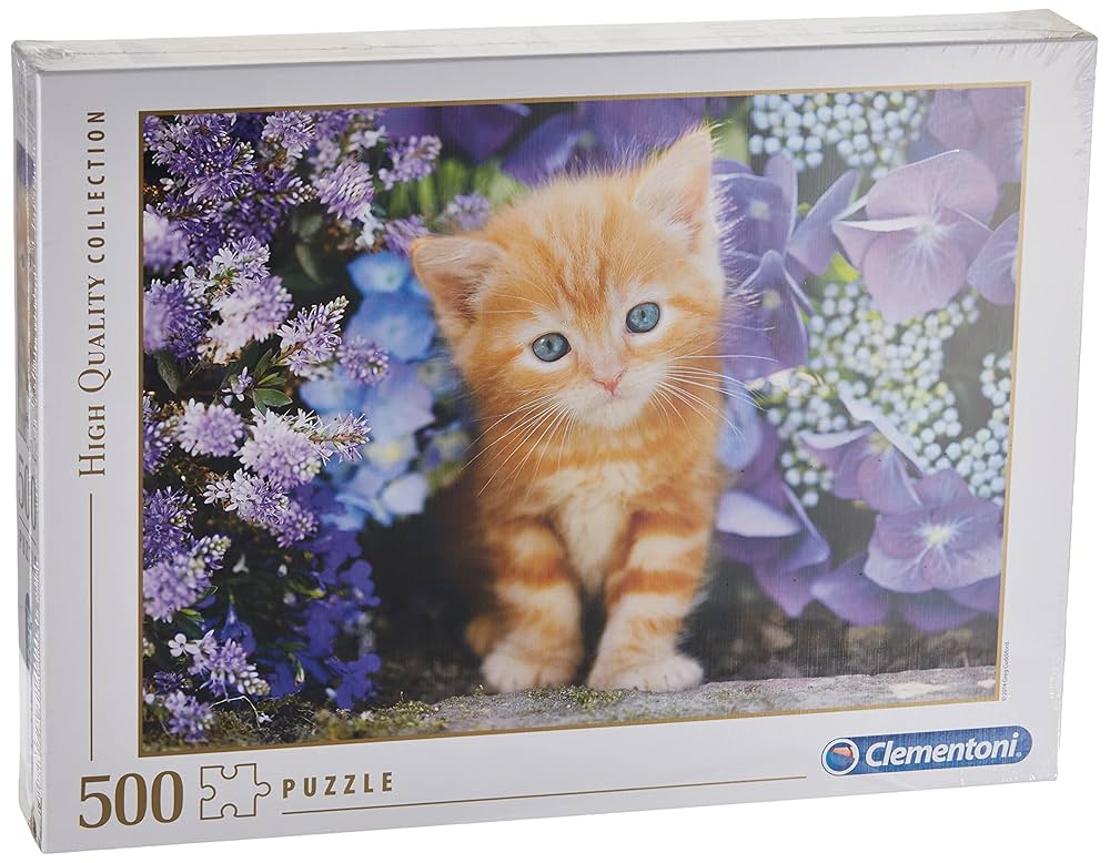 Amazon.com: Clementoni Gattino Rosso Ginger Cat in Flowers