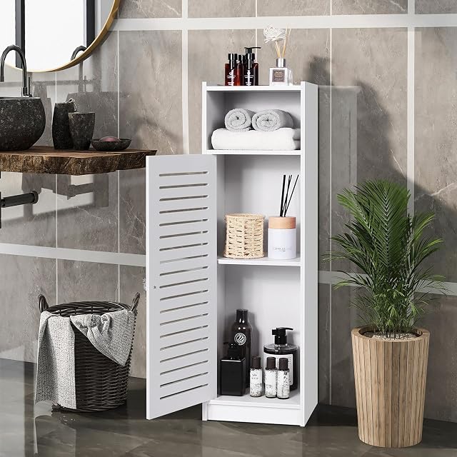 Waterproof Bathroom Cabinets, Storage Accessories Floor Standing Cabinet for Bathroom,Furniture for Bathroom Bedroom Kitchen Hallway,Storage Cupboard Unit with Daily use Layer 80x20x24cm