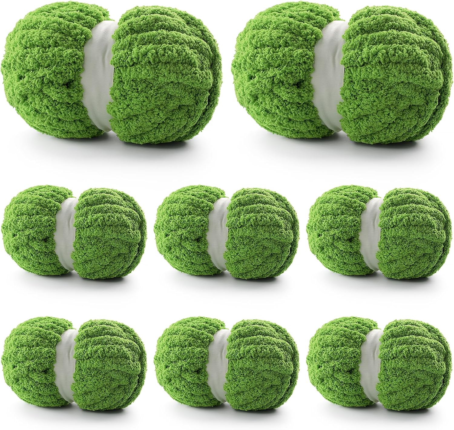 8 Pack Chunky Yarn for Hand Knitting - Chenille Yarn for Crocheting - 224 Yds Chunky Blanket Yarn Jumbo, Thick Fluffy for Knitting Blankets, Super Bulky Yarn 61.6 Oz (Autumn Fragrance Green)