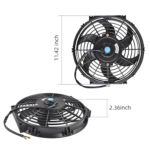 Miniatura 4 de Ventilador delgado de 10 pulgadas de empuje y tracción, ventilador eléctrico de enfriamiento para radiador universal de alto rendimiento, motor de