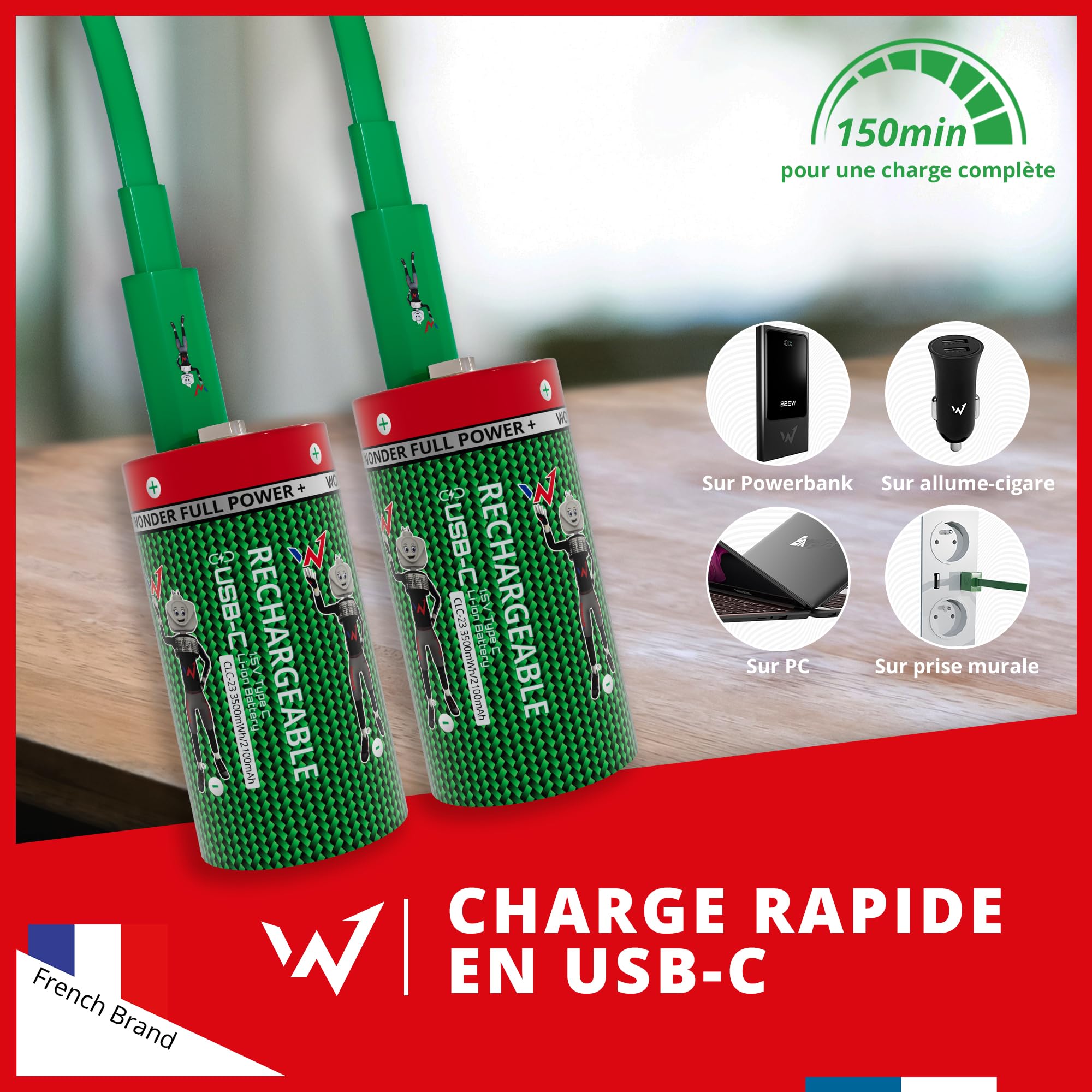 Wonder Full Energy D/LR20 Batterien 5er Pack – 1,5V Alkali, Langlebig & Auslaufsicher, Ideal Für Spielzeug & Radio