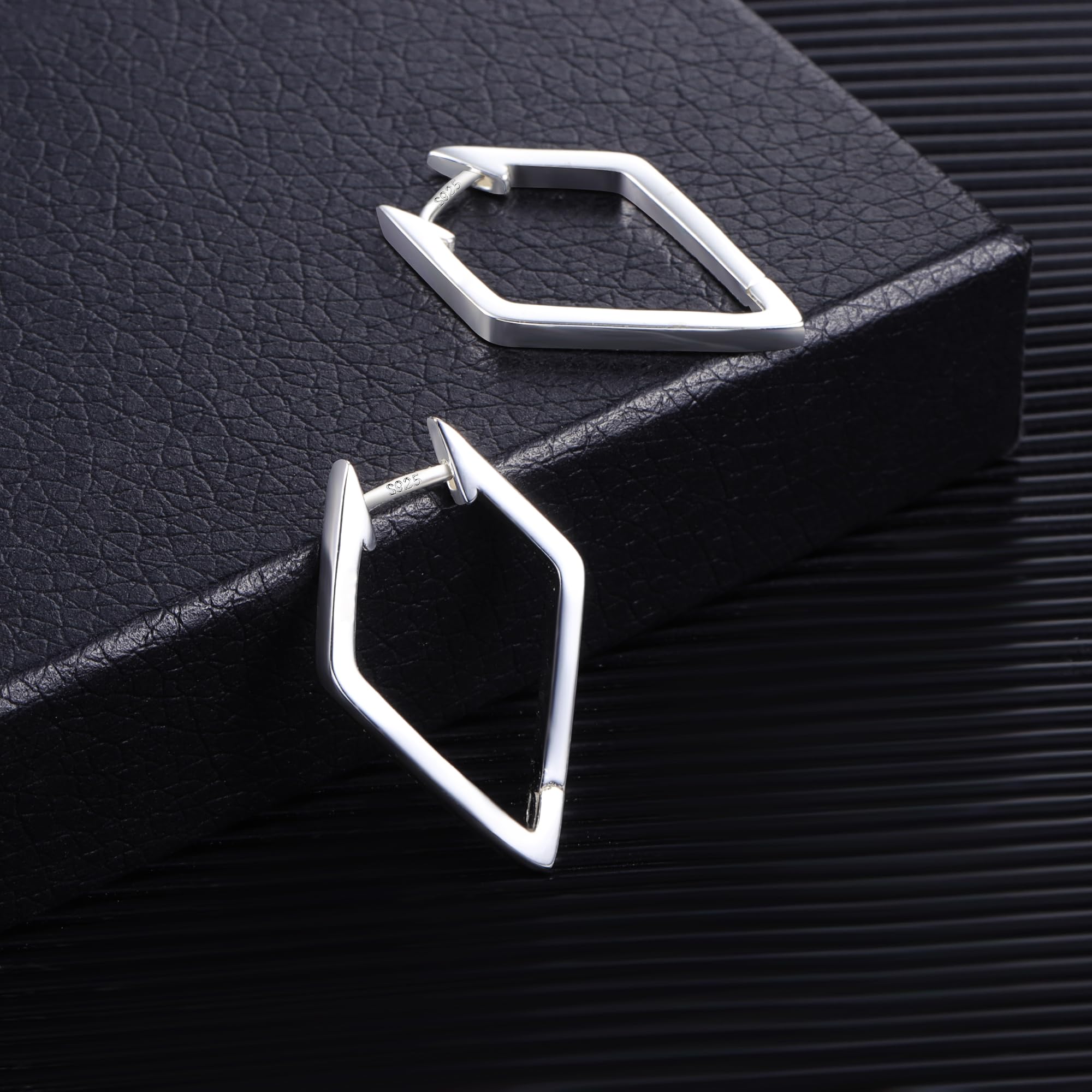 ALEXCRAFT Orecchini Donna Argento 925 a Cerchio Oro Placcato 14K/ Oro Bianco Cerchietti Piccoli con Confezione