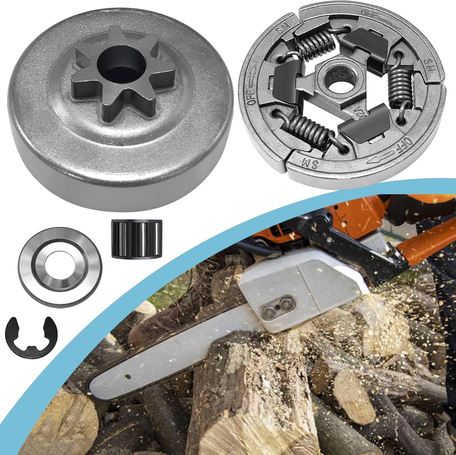 .325" 7T Clutch Drum Sprocket Kit view 5