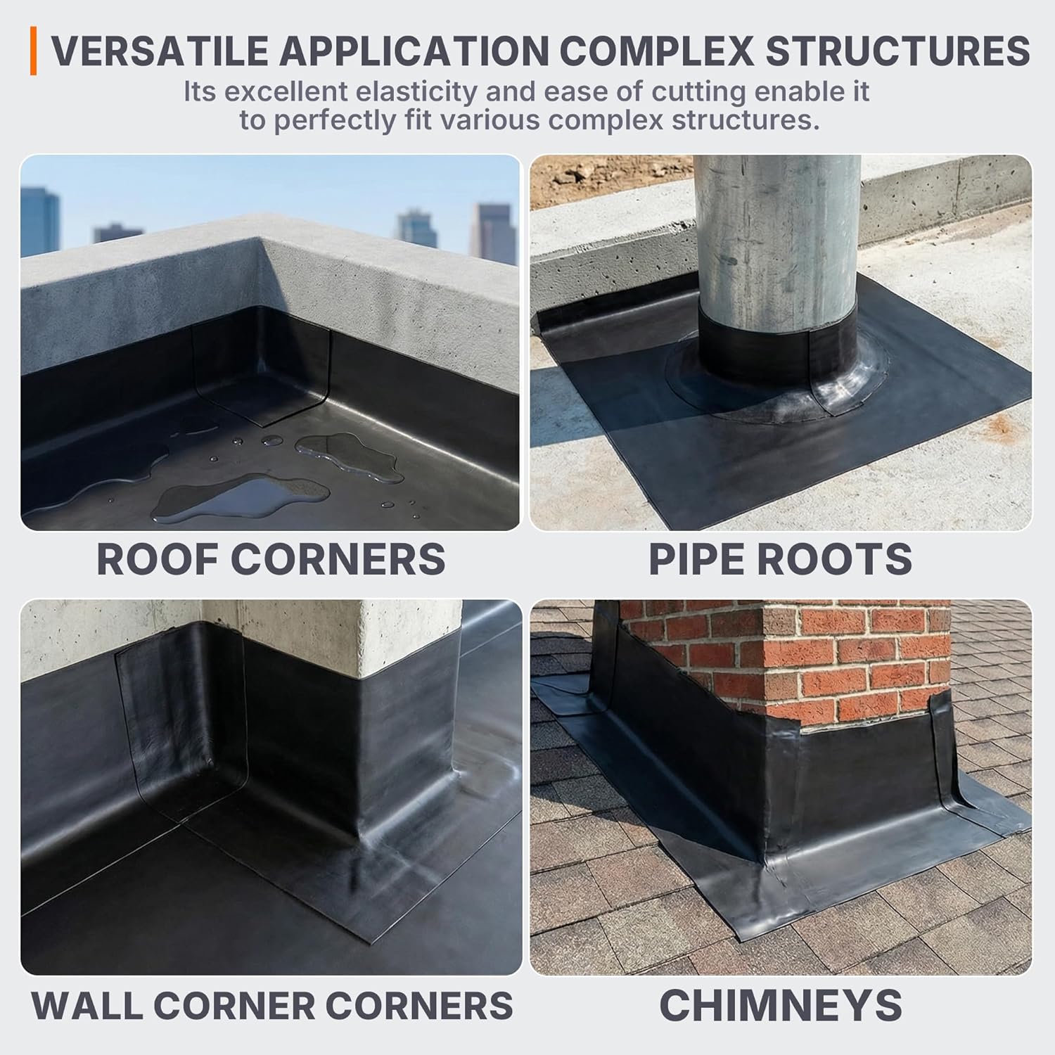 50 Mil EPDM Rubber Roofing Materials, Self-Adhesive Waterproofing Membrane for Roof 39 in x 32 ft, Underlayment Waterproof Membrane Foundation for Flat/Metal Roof, RV, Terrace Building Materials