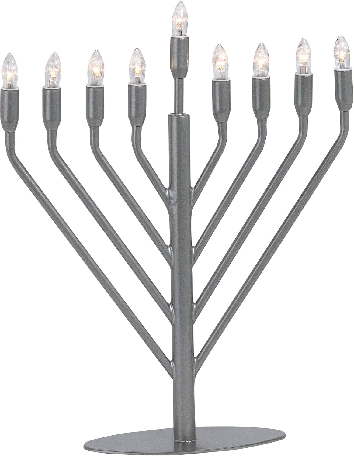 Modern Electric Menorah with 9 Lights, Gold Color Finish (Gold)