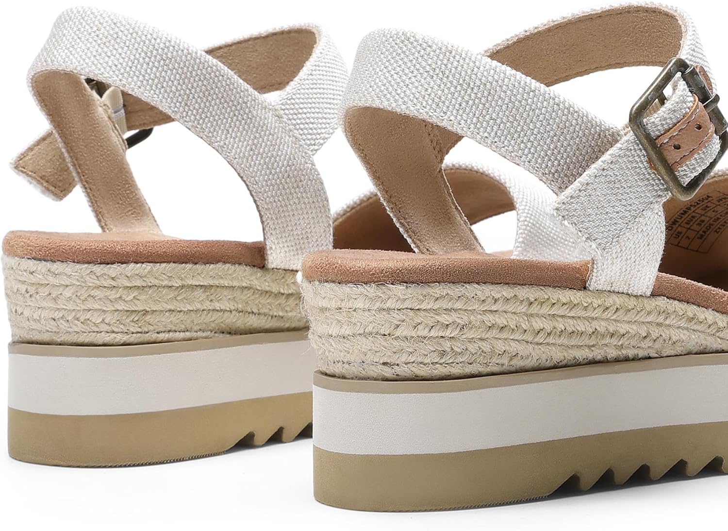 DREAM PAIRS Women's Open Toe Buckle Ankle Strap Espadrille Platform Wedge Sandals - Image 7