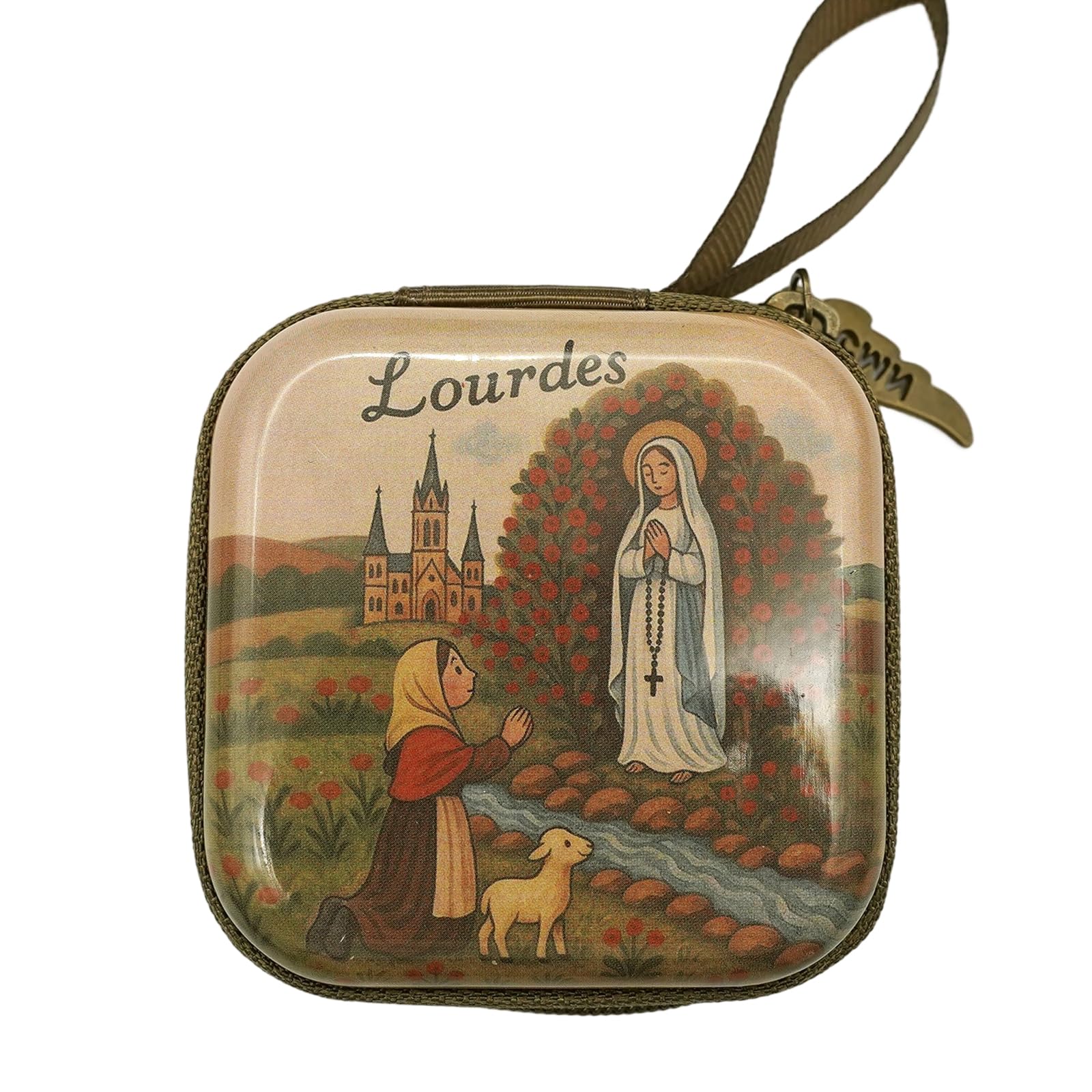 NMOWYBPY Multipurpose Prayer Rosary Storage Bag Portable Square Case for Temple Spiritual Gatherings Square Cartoon Rosary Pouches