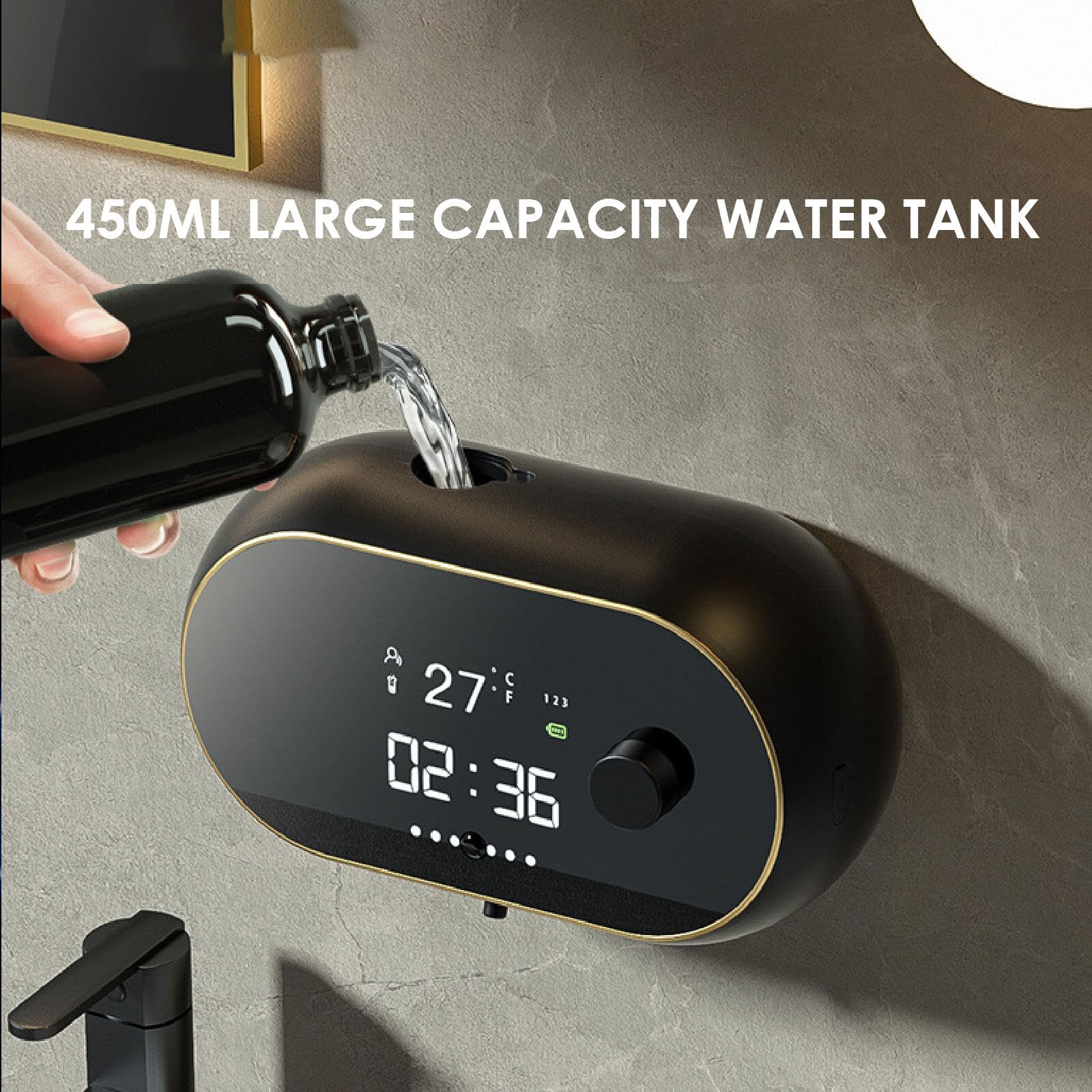Dispenser automatico di sapone a parete elettrico automatico schiumoso dispenser di sapone per le mani dispenser di schiuma per bagno cucina Commercia 450 ml