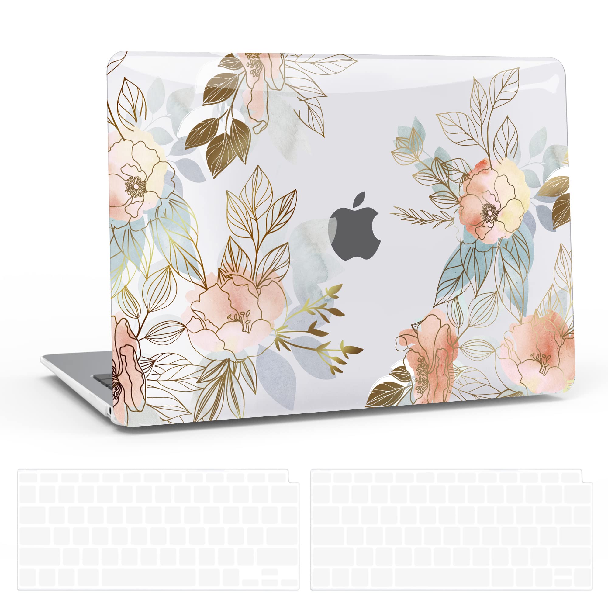 B BELK Compatible with Microsoft Surface Laptop Go 2 Go 1 12.4 Inch Model 1943 (2020-2022 Releases), Plastic Hard Shell Case with Screen Protector + Keyboard Cover,Flower