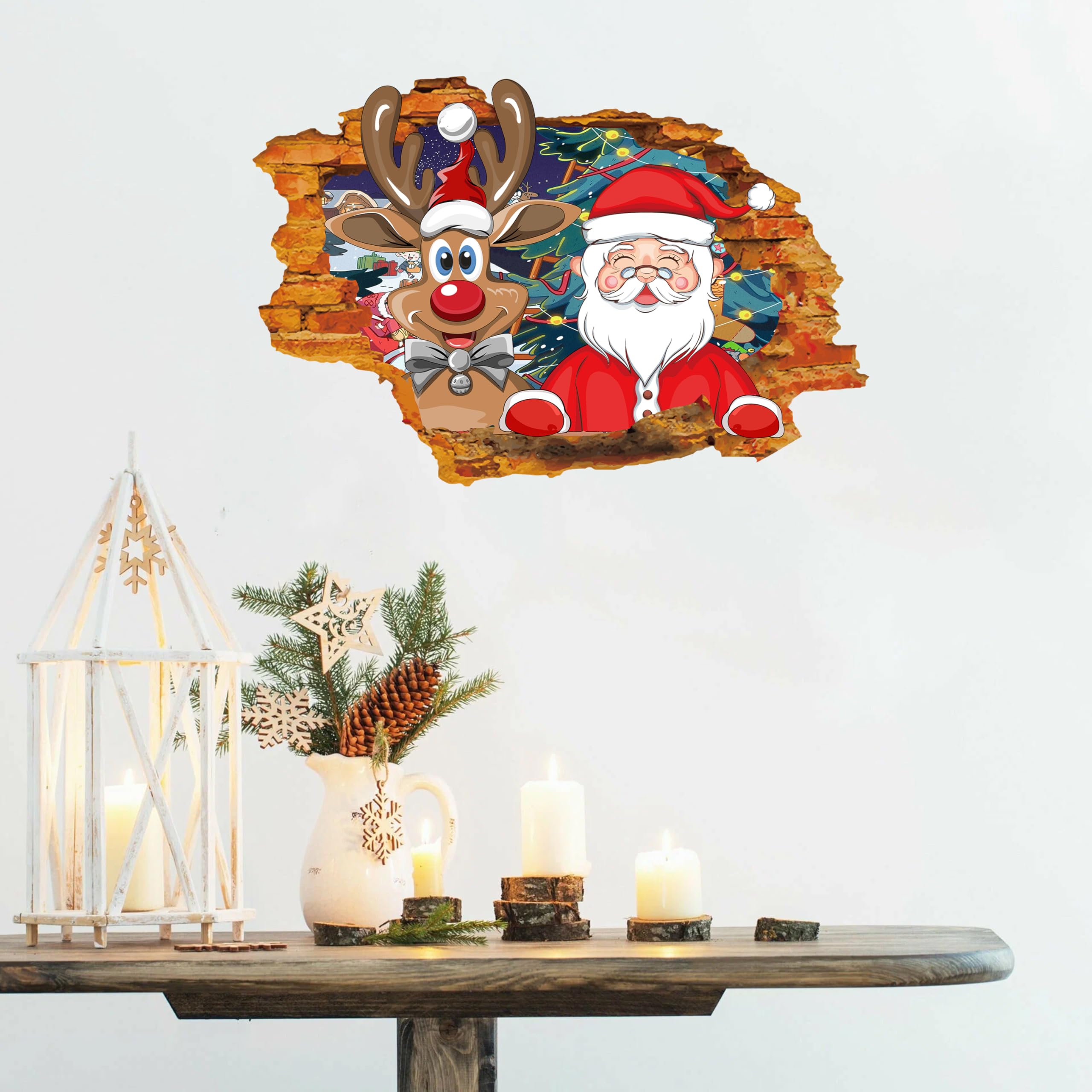 Decorazione Natalizia Per Scale Adesivi Per Finestre Natalizie Con Pupazzo Di Neve 3d 1353308