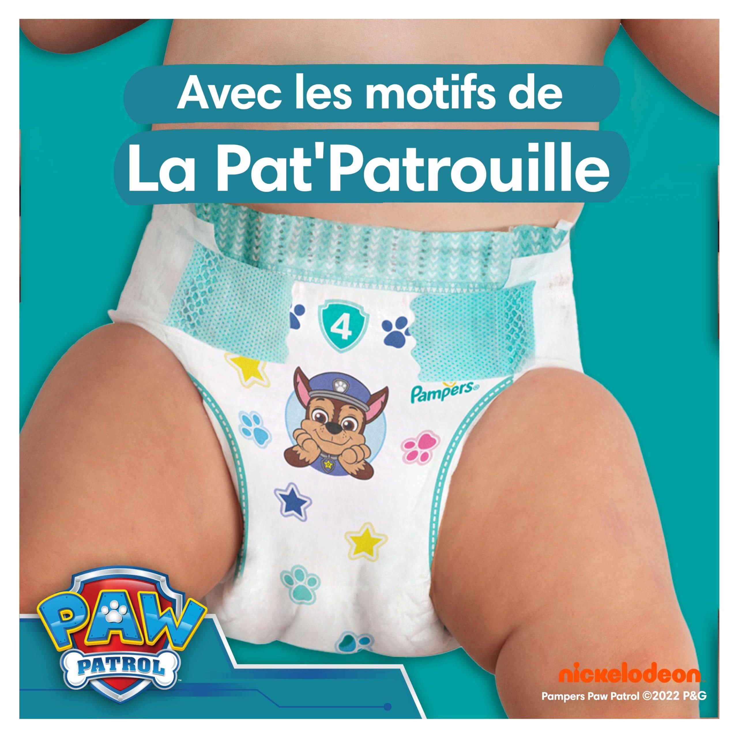 Pampers Baby-Dry, Taille 3, 234 Couches, 6-10kg, A La Rescousse Contre Les Fuites Grâce A Une Protection Intégrale Jusqu'à 12h, Edition Limitée avec La Pat’Patrouille, Pack 1 Mois