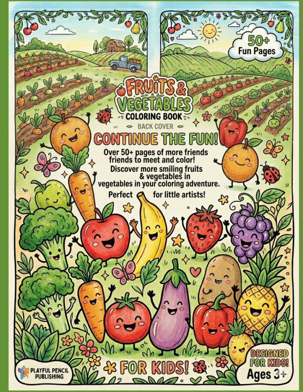 Fruits and Vegetables Coloring Book