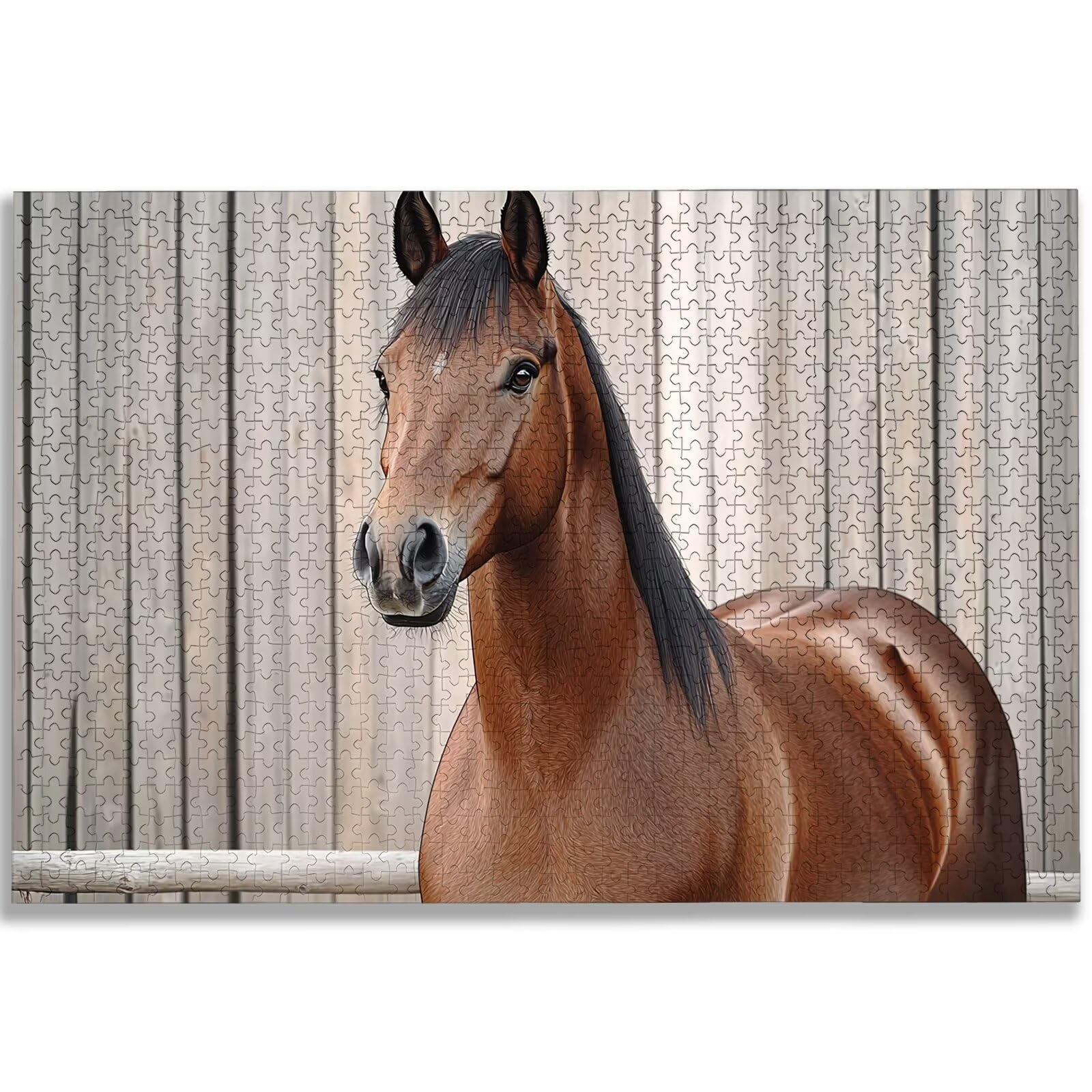 Puzzle 1500 Piezas, Puzzle Caballo con Caja para Adultos, DIY Animal Rompecabezas Madera para Adultos, 1500 Piezas Rompecabezas Desafiante, para Decoracion Hogar, Regalo Mujer, Regalo Hombres, -2828
