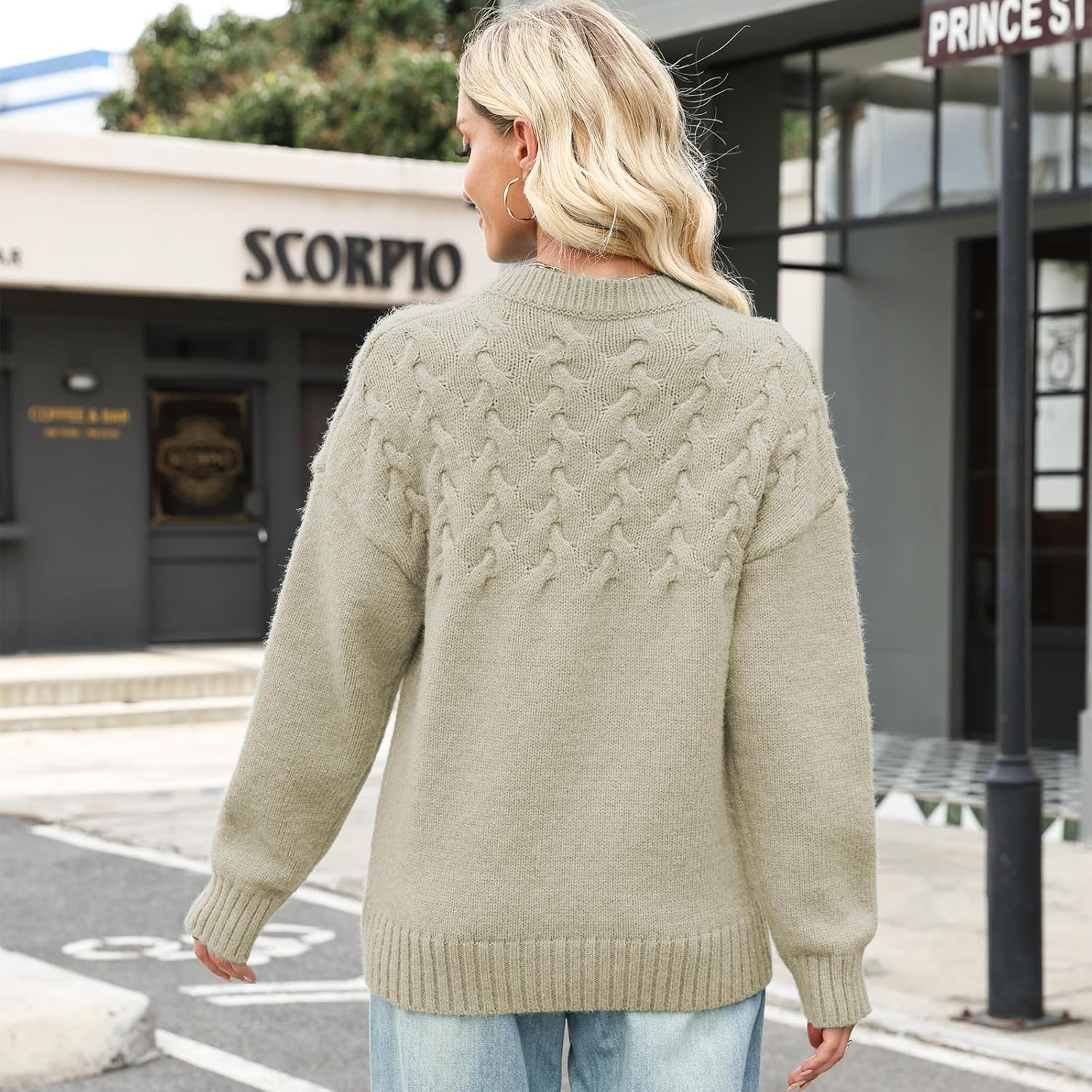 Women's Oversized Fall Winter Sweaters 2025 Chunky Cable Knit Casual Long Sleeve Crewneck Pullover Tops Winter Clothes - Image 4