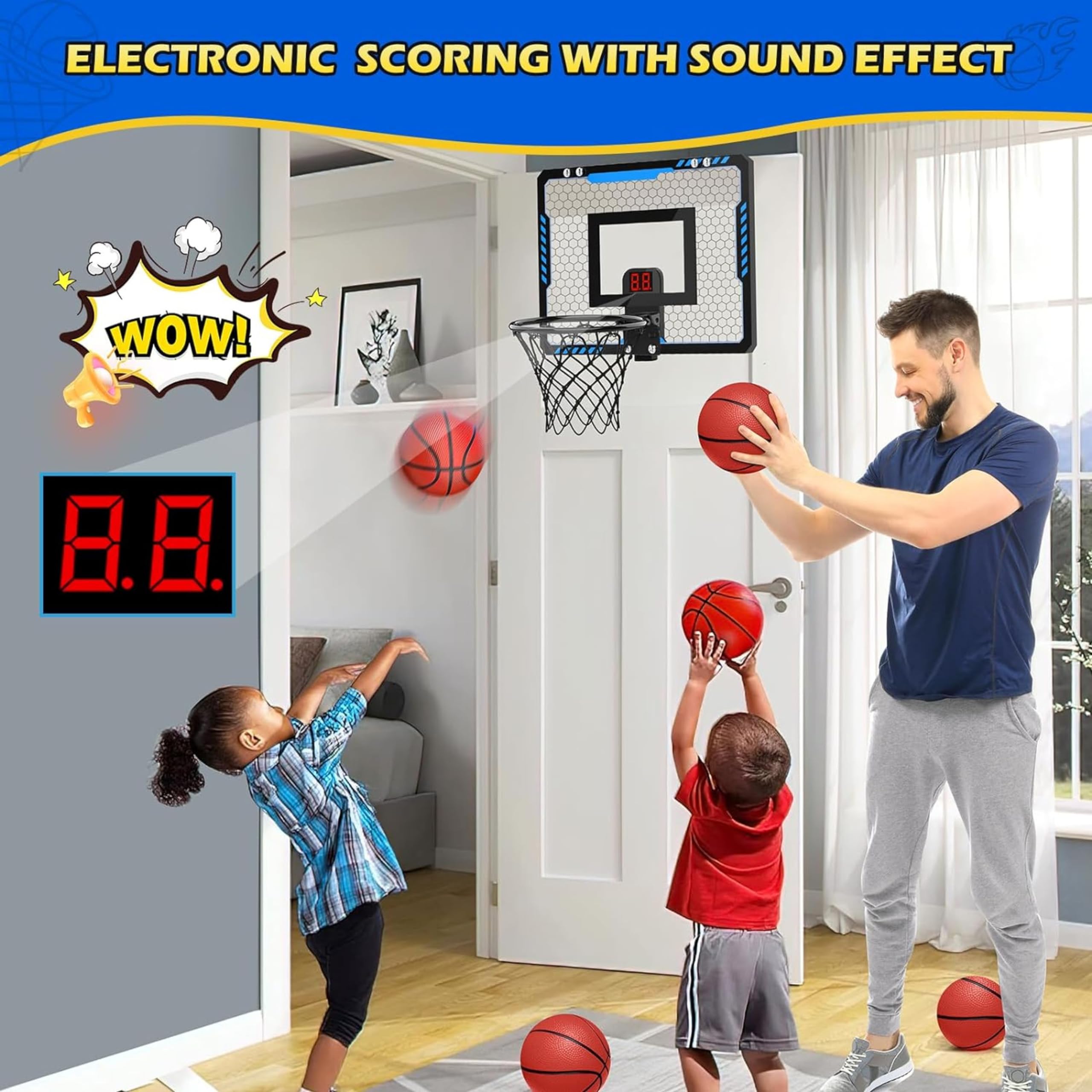 SGM 777-409E Indoor Mini Basketball Hoop! Featuring an electronic scoreboard with cheering sounds - Image 2
