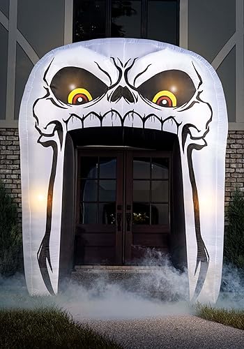 Miniatura 2 de Decoración inflable de arco de calavera para exteriores, diseño de calavera grande para decoración de Halloween, estándar