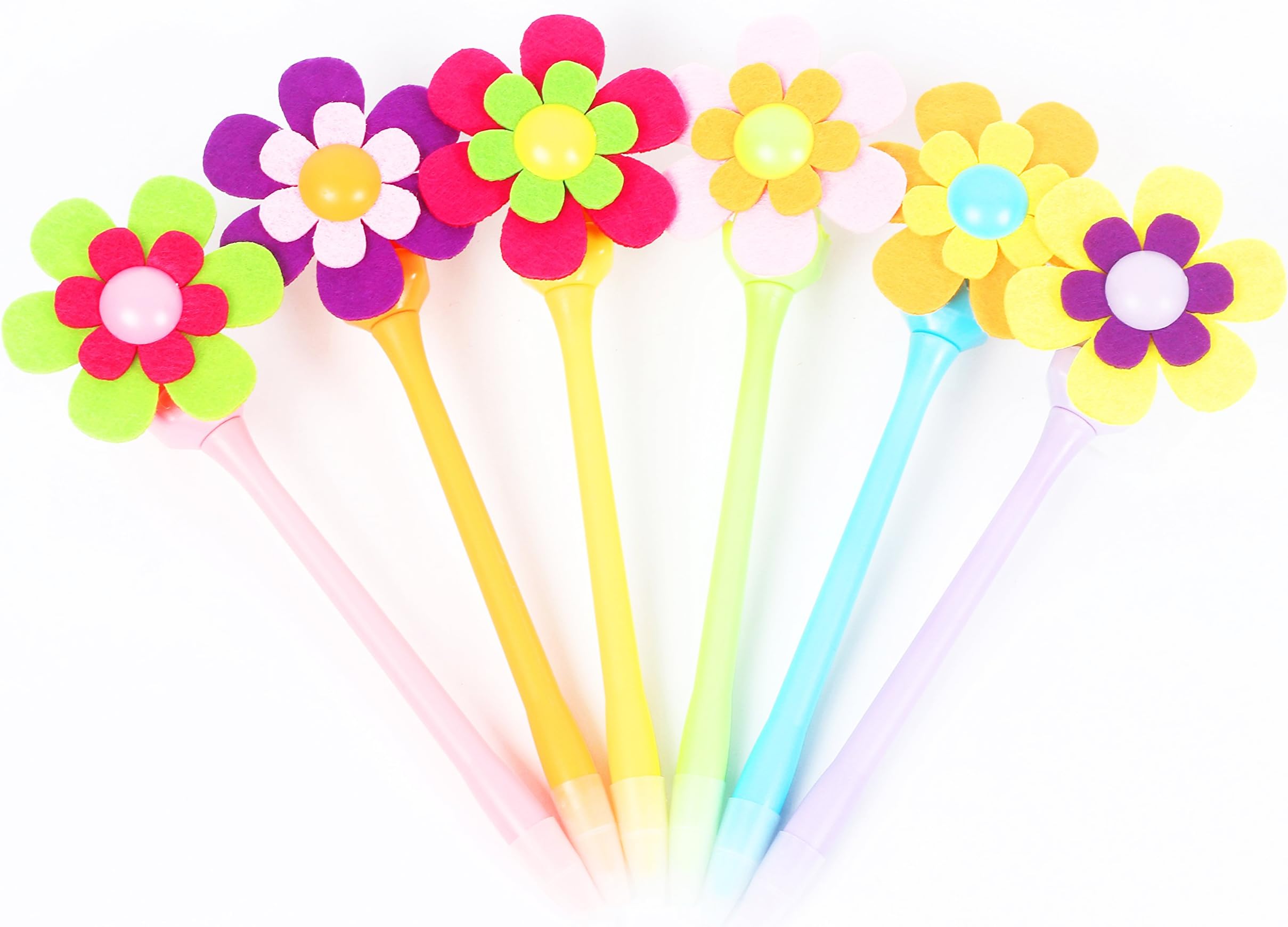 Yorki 6 Pack Rotating Windmill Anti-Stress Toys Pen Gifts Cute School Creative Pen Case Stationery and Office Supplies (3 Styles