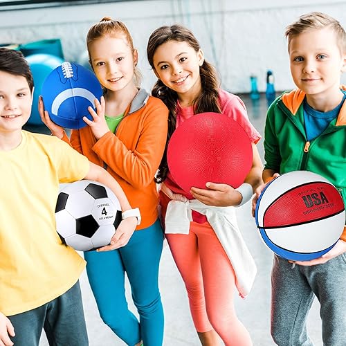 Miniatura 7 de Juego de 18 pelotas deportivas para niños y adolescentes, tamaño oficial, baloncesto, fútbol, voleibol, fútbol, parque infantil, béisbol, equipo