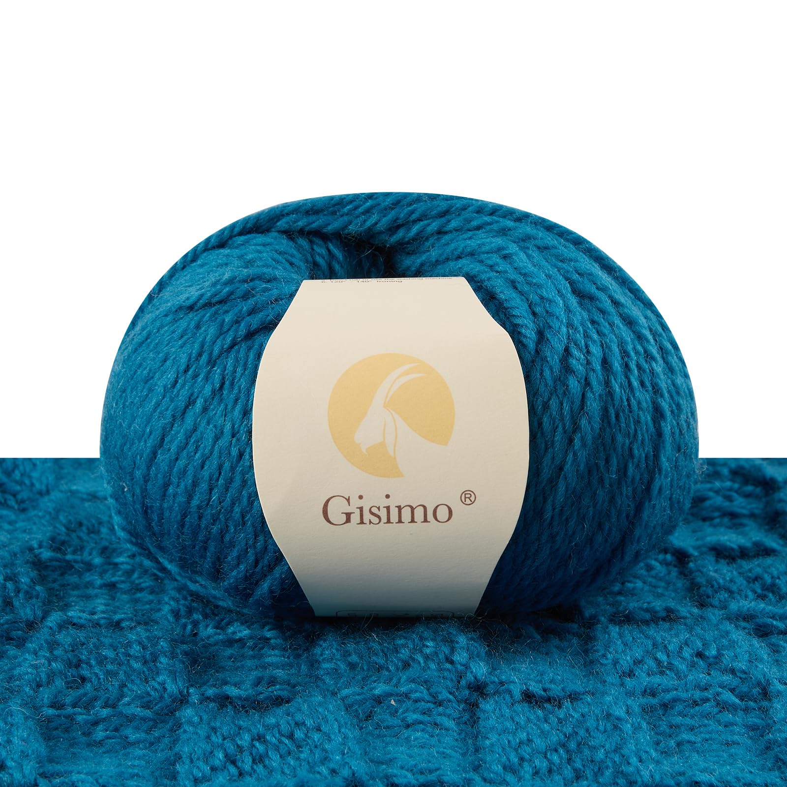 100% Merino Wool Yarn 3-Ply Luxurious and Soft Yarn for Hand Knitting &amp; Crocheting (Jazz Blue,1Ball)