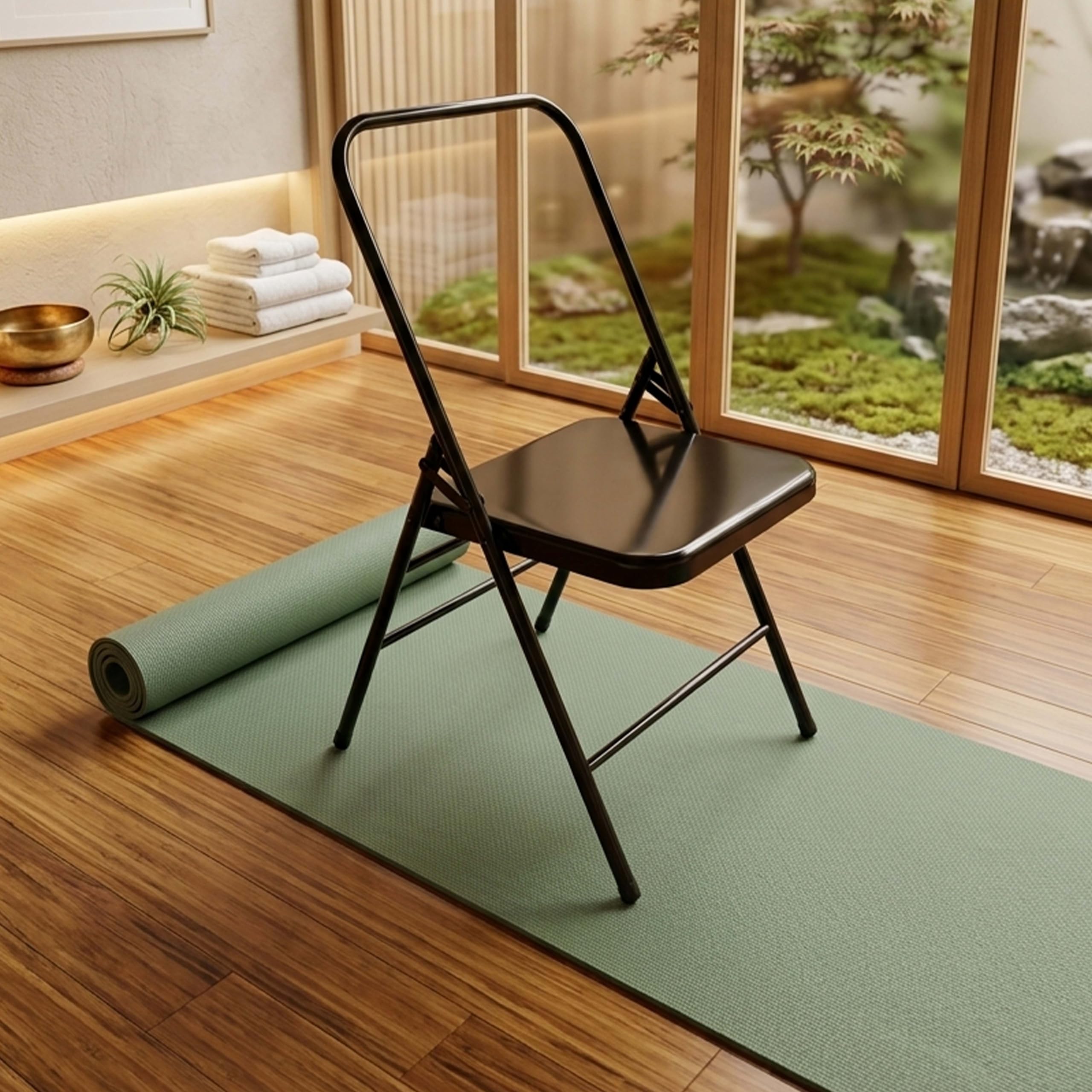 Streetup India® Yoga Chair with Flat Seat | Extra Long Back | Backless Chair for Iyengar Yoga/Fitness Black-image-40
