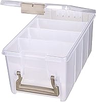 Vista 7 de ArtBin Semi Satchel Portable Craft Organizer with 3 Dividers - Clear Plastic Storage Case for Art & Craft Supplies