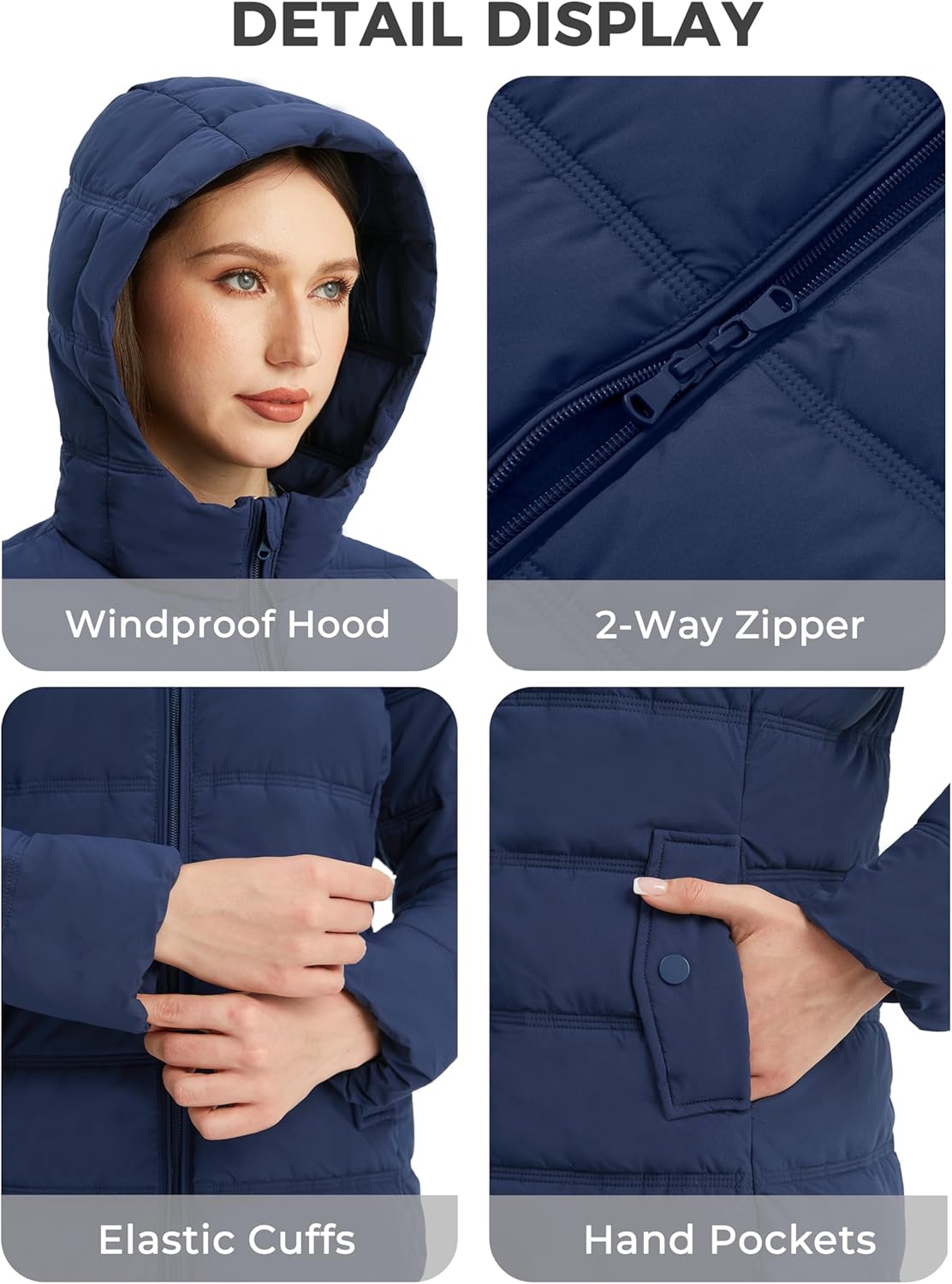 wantdo Women's Winter Puffer Coat Lightweight Warm Jacket with Hood - Image 7