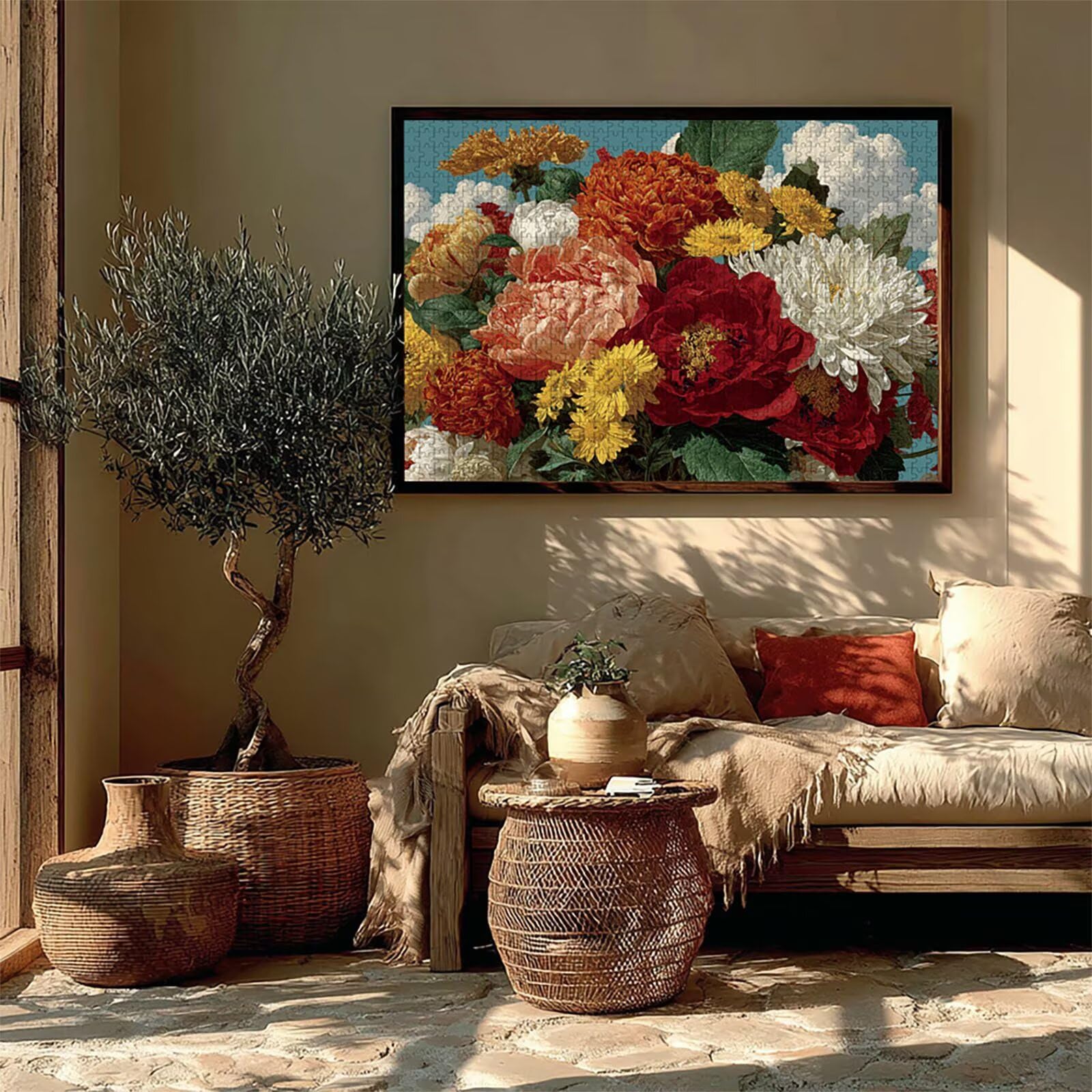 Nuage Puzzle 3000 pièces Adultes, Puzzle Bois 122x81cm, Adultes Jeu éducatif Défi énigme avec Une Boîte d'emballage Exquise, Jeu Relaxant Détente Collection, Cadeau Fille, Decoration, (Fleur) G-6102