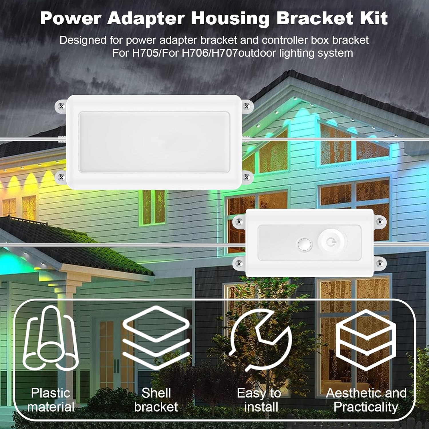 Power Controller Mounting Bracket Kit for Govee H705 H706 H707 Series(Includes Mounting Screws)