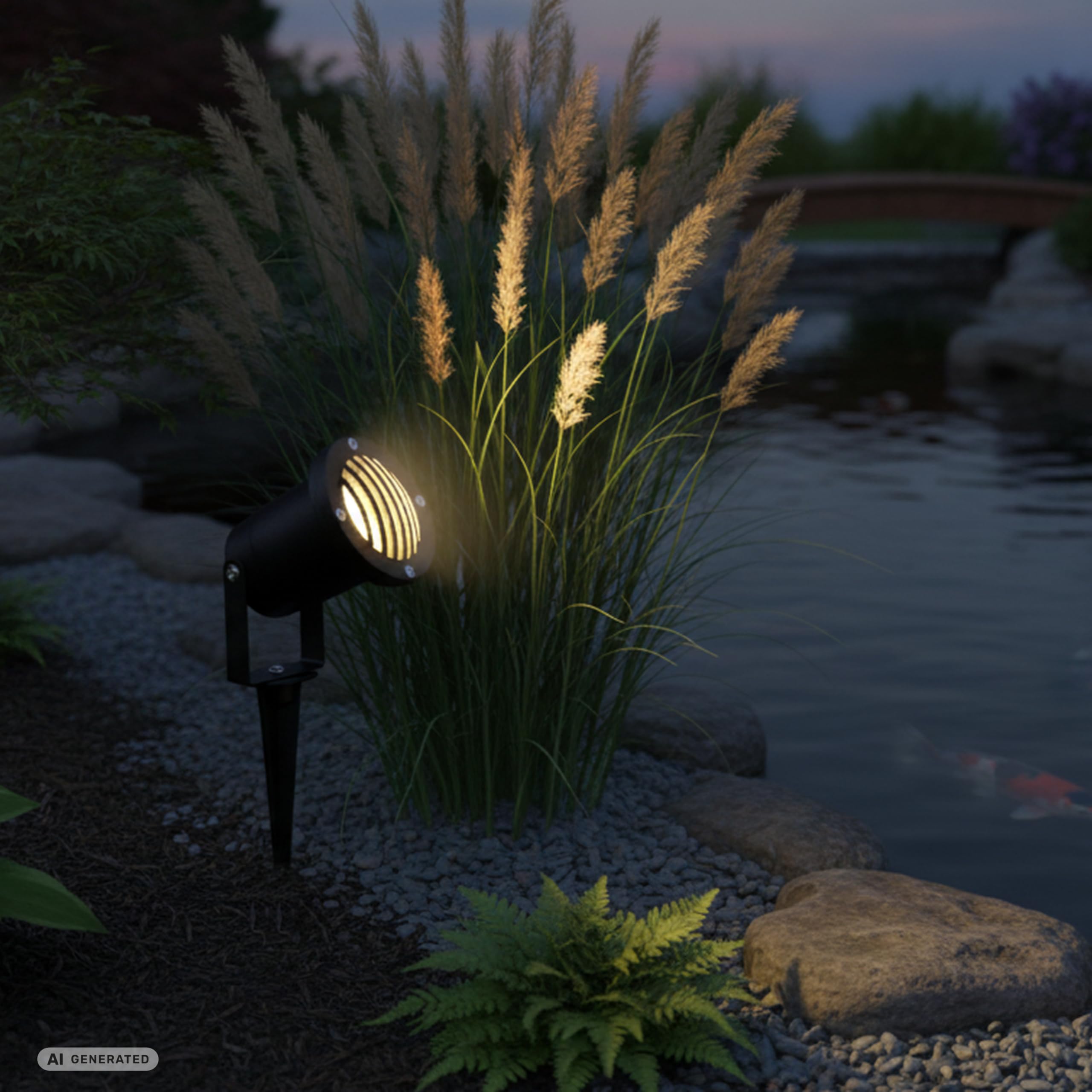 REV Juego de iluminación de jardín (12 luces orientables para senderos, carcasa de aluminio IP65, 230 lm, 3 W, cable de 1,5 m, altura de 32 cm, color negro)