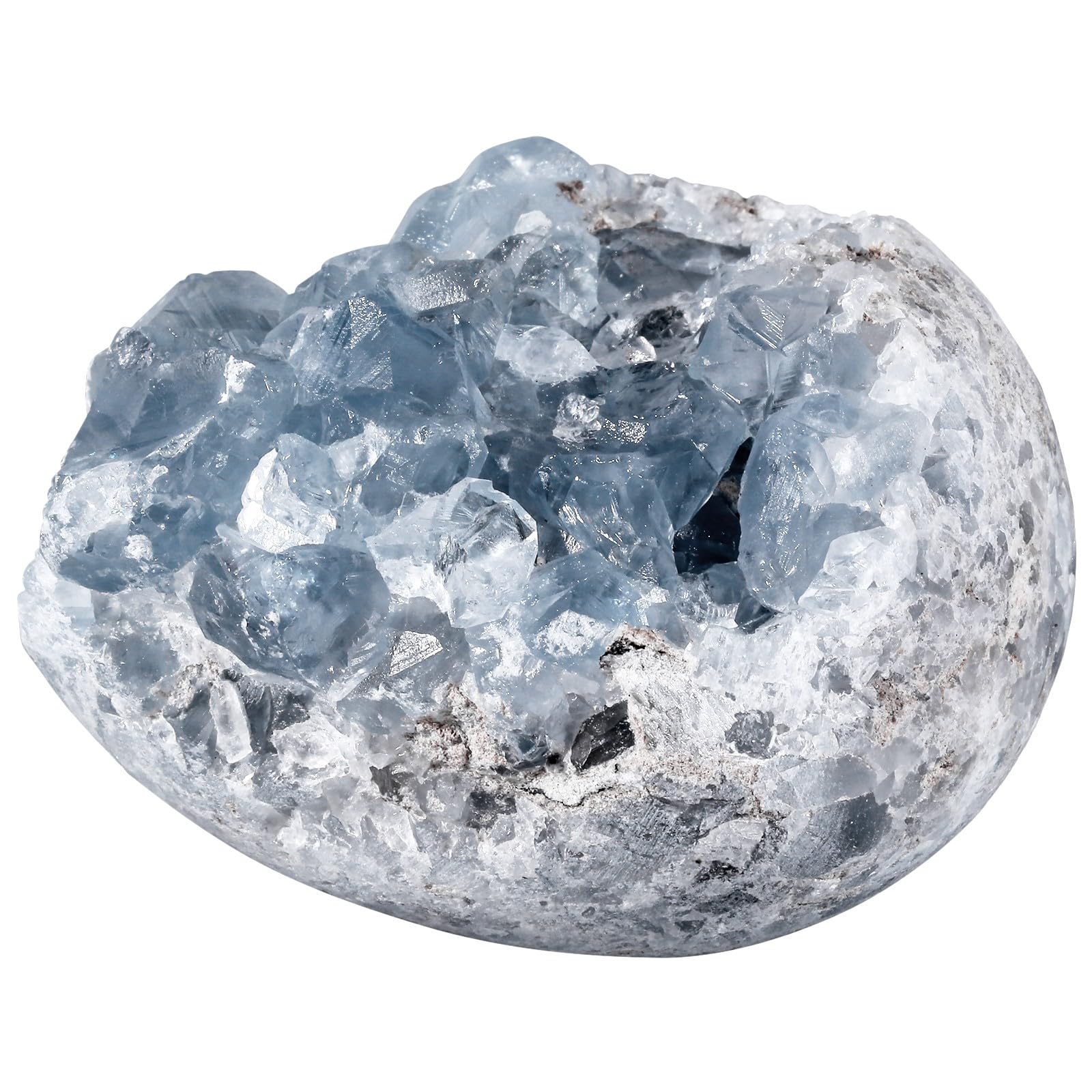 Géode de quartz et grappe célestite minérale : un spécimen haut de gamme unique de 400g
