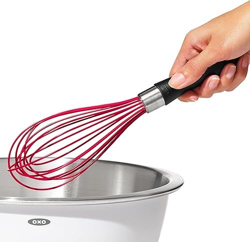 Miniatura 6 de OXO Good Grips - Batidor de silicona de 9 pulgadas, color amarillo, Rojo