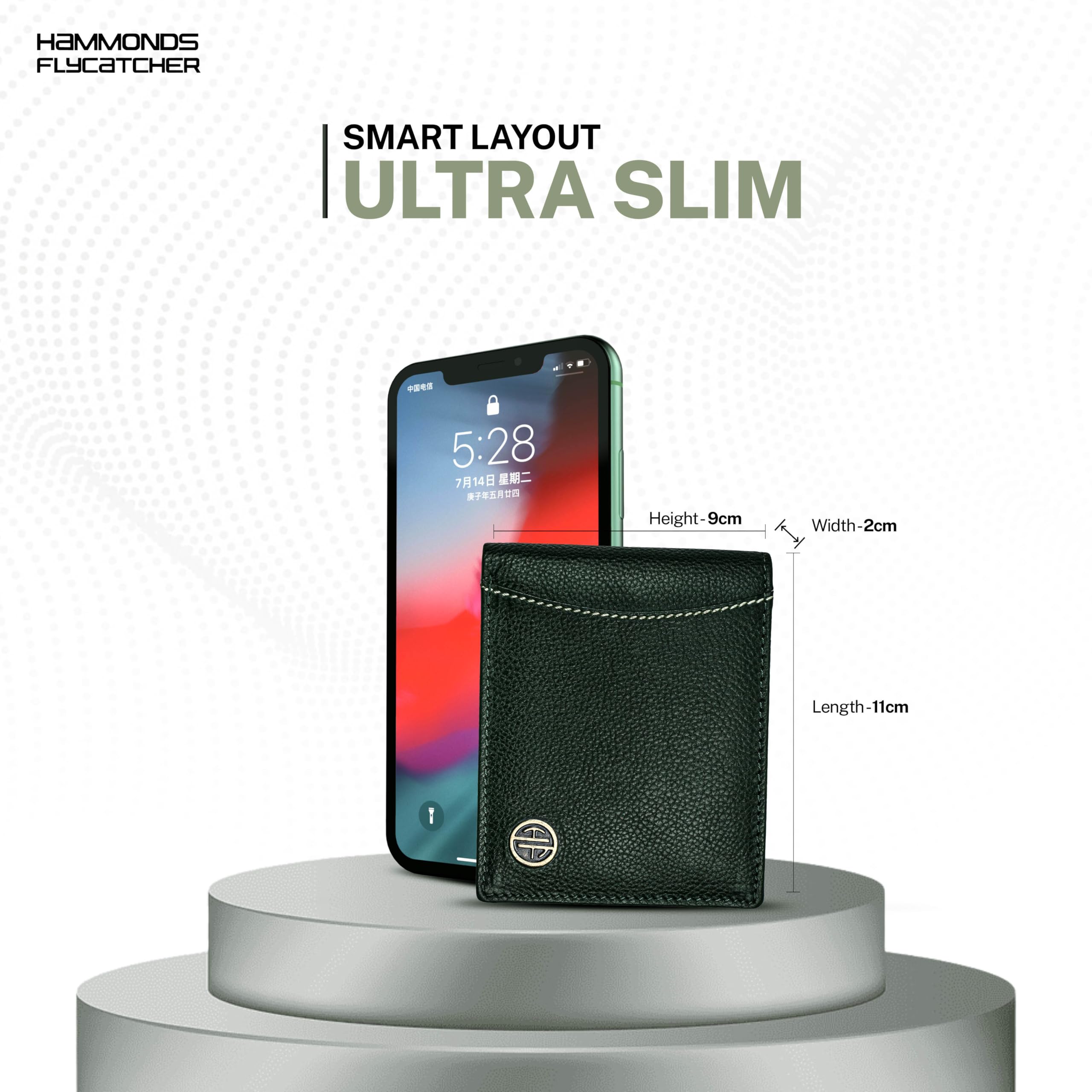 HAMMONDS FLYCATCHER RFID Protected Bi-Fold Wallet for Men Leather Original, Mens Wallet, Leather Wallets for Men, Stylish Purse with 6 Card Slots, 1 ID Slot, Coin Pocket, Gift for Mens, Sea Green