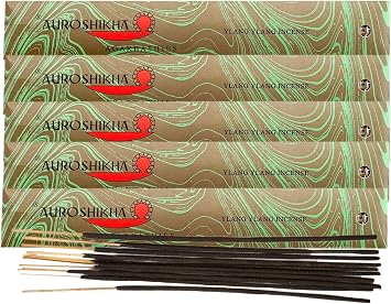 Auroshikha Marbling  Ylang Ylang Incense Sticks 5 Pack - Total of 50 gram