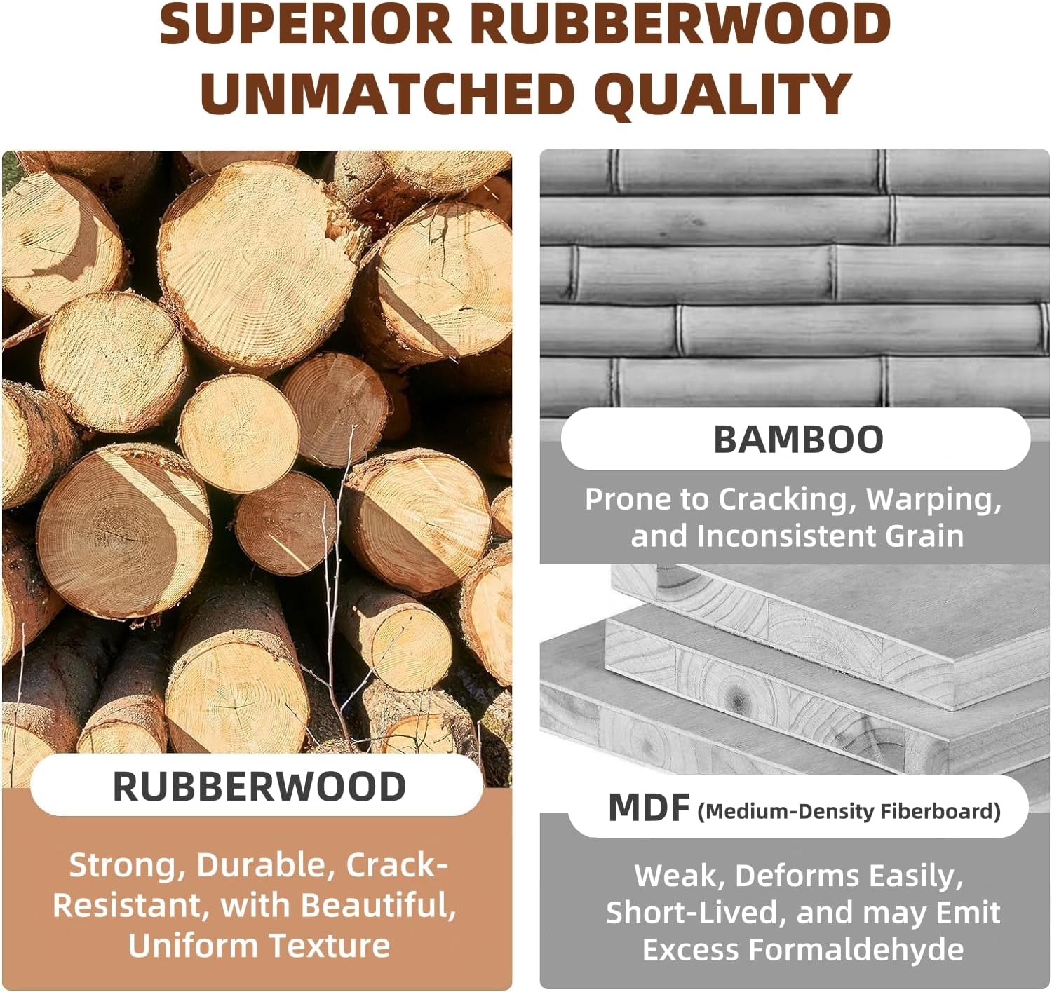 Solid Wood Clothing Rack, Rolling Clothes Racks for Hanging Clothes, Heavy Duty Garment Rack with Wheels, Hanging Rack with 6 Cactus Hooks and Storage Shelf, Easy Assembly, Walnut - Image 2