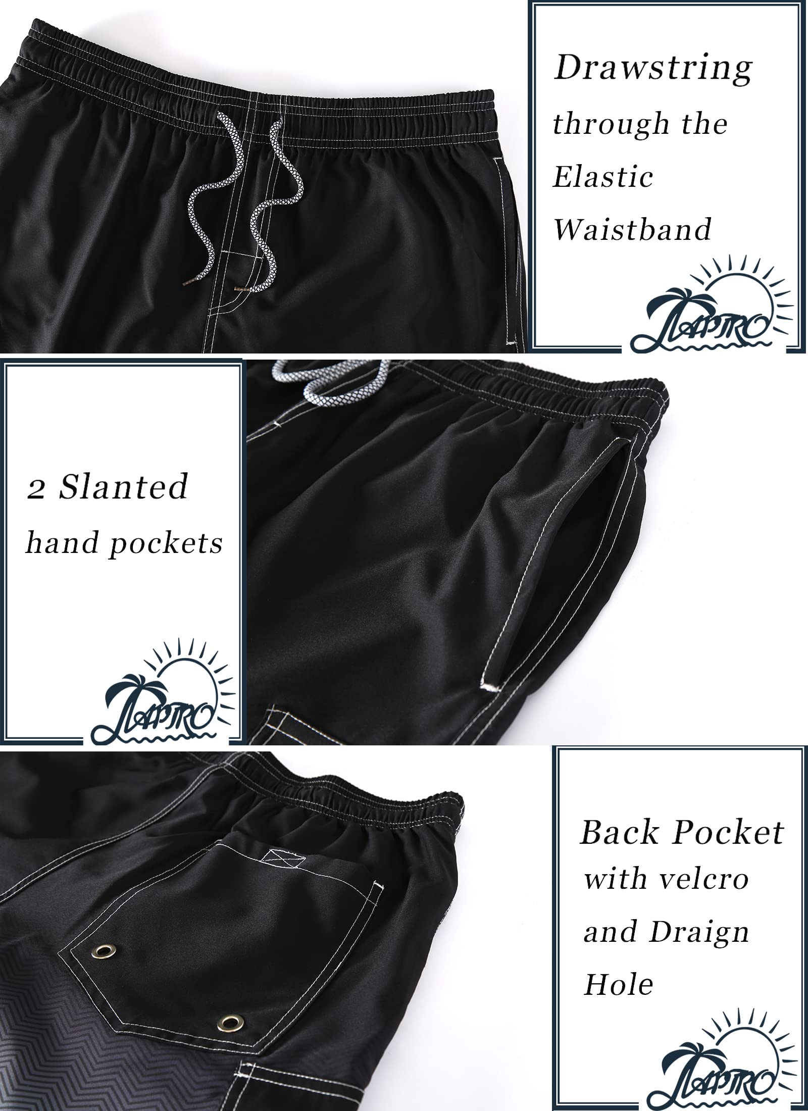 APTRO Costumi Pantaloncini da Bagno Uomo Mare Surf Piscina Stampa Hawaiana Estiva Grande Asciugatura Rapida con Fodera in Rete
