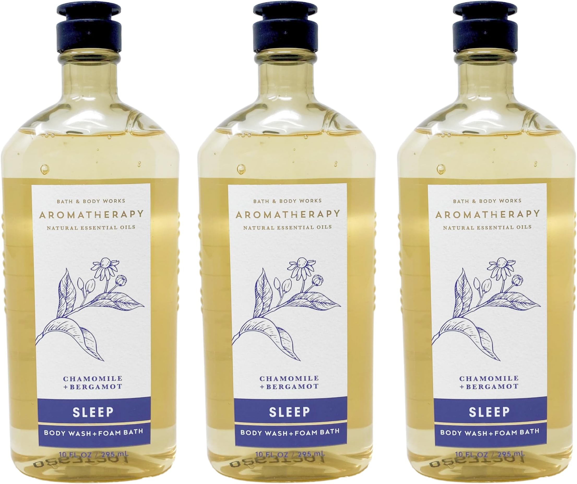 Aromatherapy Body Wash & Foam Bath, Gift Sets 10 fl oz per Bottle (3 Pack) (Chamomile + Bergamot)