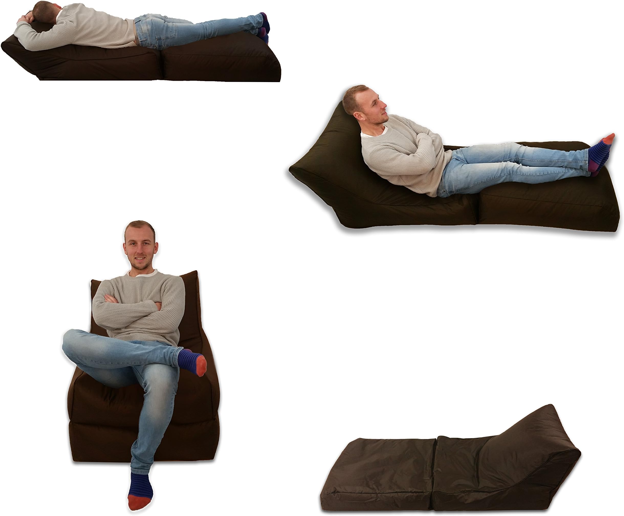 Beanbag Bed Chair Brown Indoor And Outdoor Extra Large Gaming Seat XXXL Weather Resistant (Waterproof)