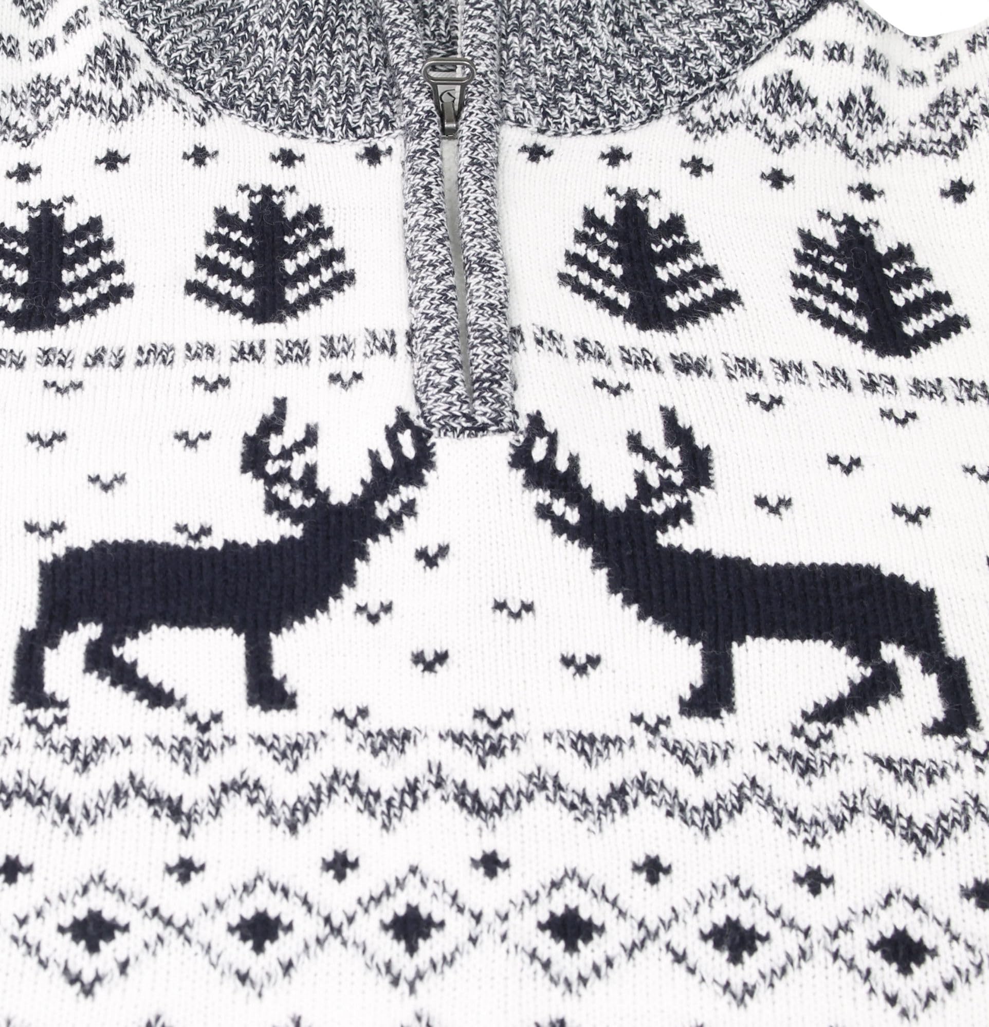 Xact Maglione Natalizio da Uomo con Zip a 1/4 con Tradizionale Motivo Festivo Fairisle