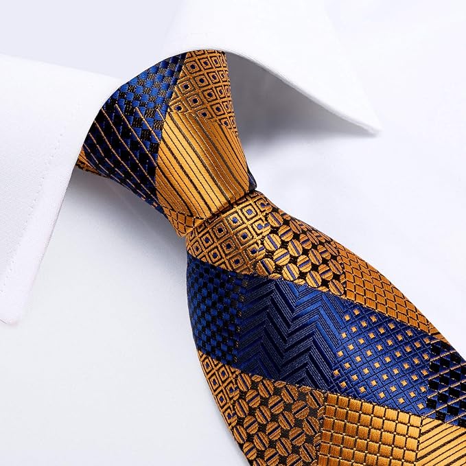 Corbata de Seda para Hombre con Alfiler de Solapa y Pañuelo miniatura 6