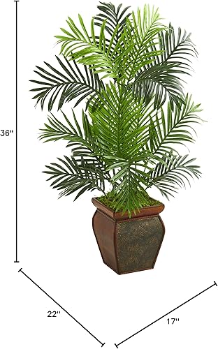 Miniatura 4 de Nearly Natural Árbol artificial Paradise Palm de 3 pies en maceta decorativa