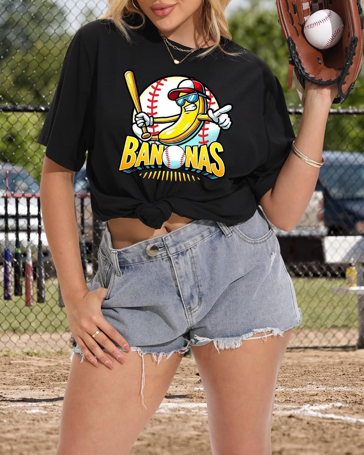 Women Baseball Shirt Funny Baseball Fan Shirts Baseball Mama Graphic Tee Short-Sleeve Tops - Image 4