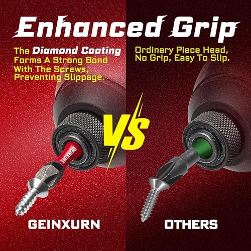 Miniatura 6 de Geinxurn Juego de 20 puntas de destornillador de impacto con revestimiento de diamante, puntas de destornillador Phillips #2 de 2 pulgadas, juego de