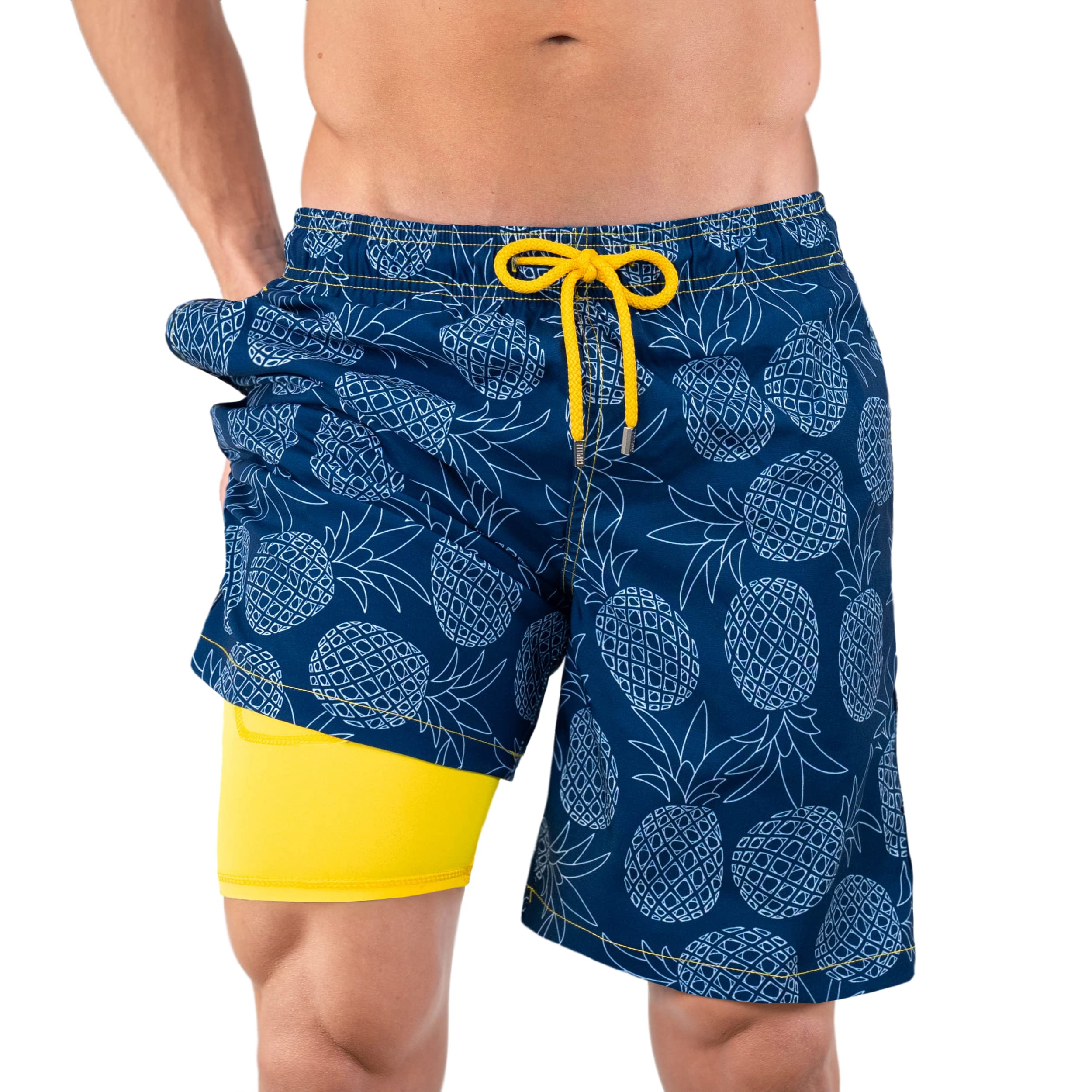 Capelle Miami Compression Liner Swim Trunk Swim and Gym Shorts | Long-Length Hybrid Luxury 4-Way Stretch